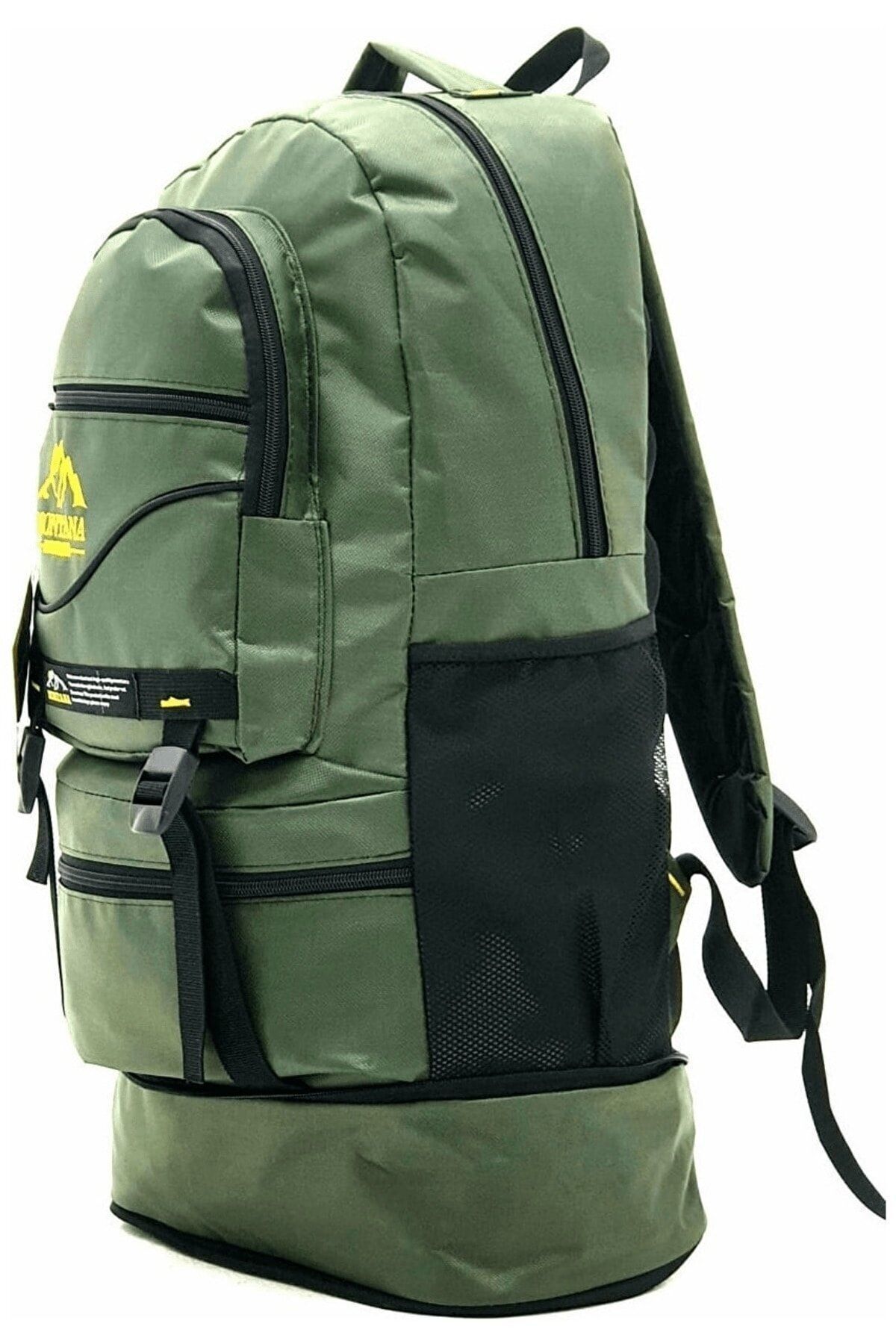 MONTANA MOUNTAINER  Körüklü Dağcı Sırt Çantası 65 Litre Kapasiteli Kamp Çantası Haki Yeşil (FARMAFA) - Görsel 4
