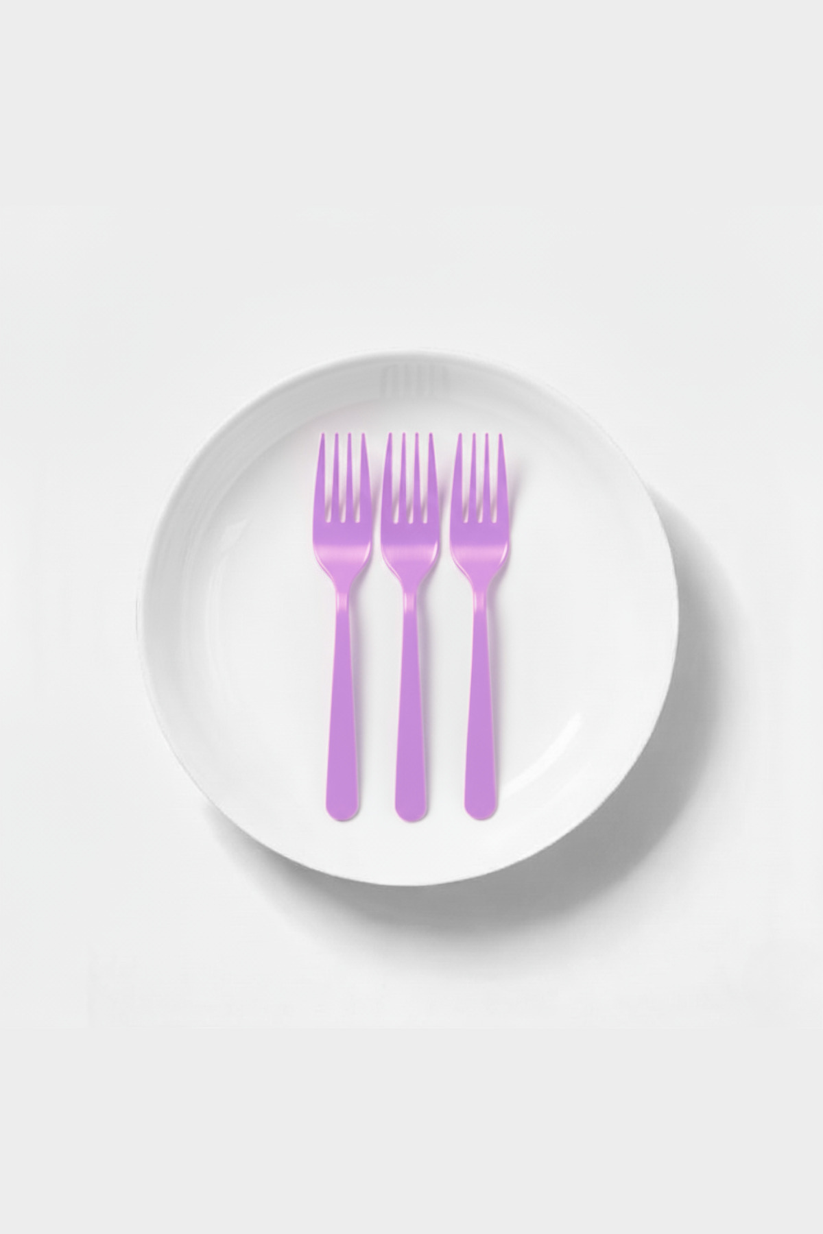 LOLLY PARTY 25 Adet Mor Renk Plastik Çatal