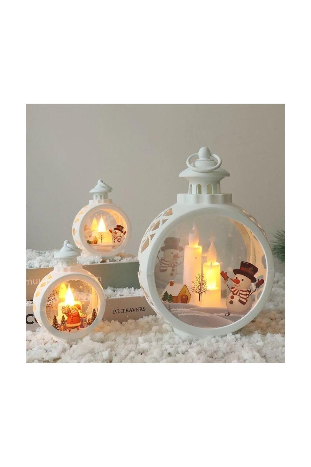 bilger üç mumlu yılbaşı kardan adam kandil