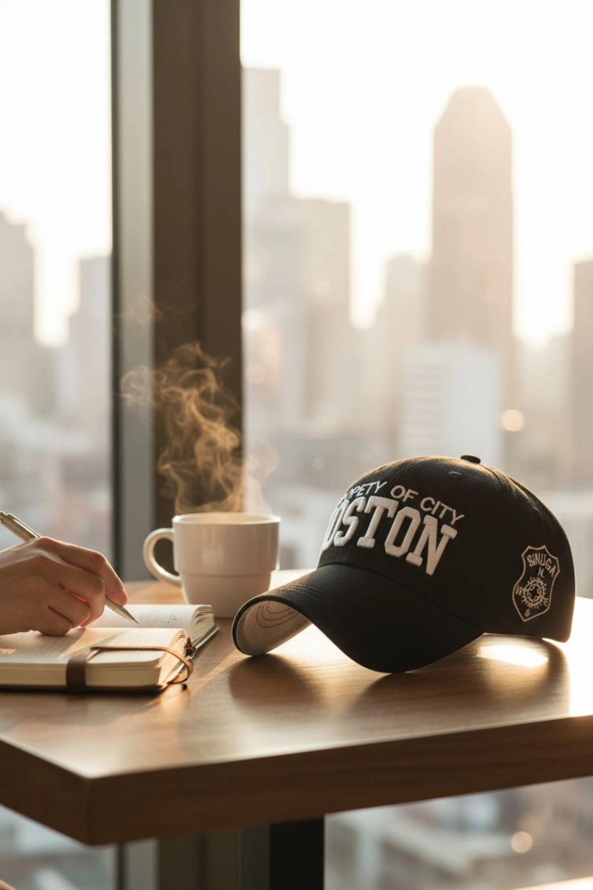 Şapka Market  Boston Vintage Siyah Kep Şapka - Görsel 4