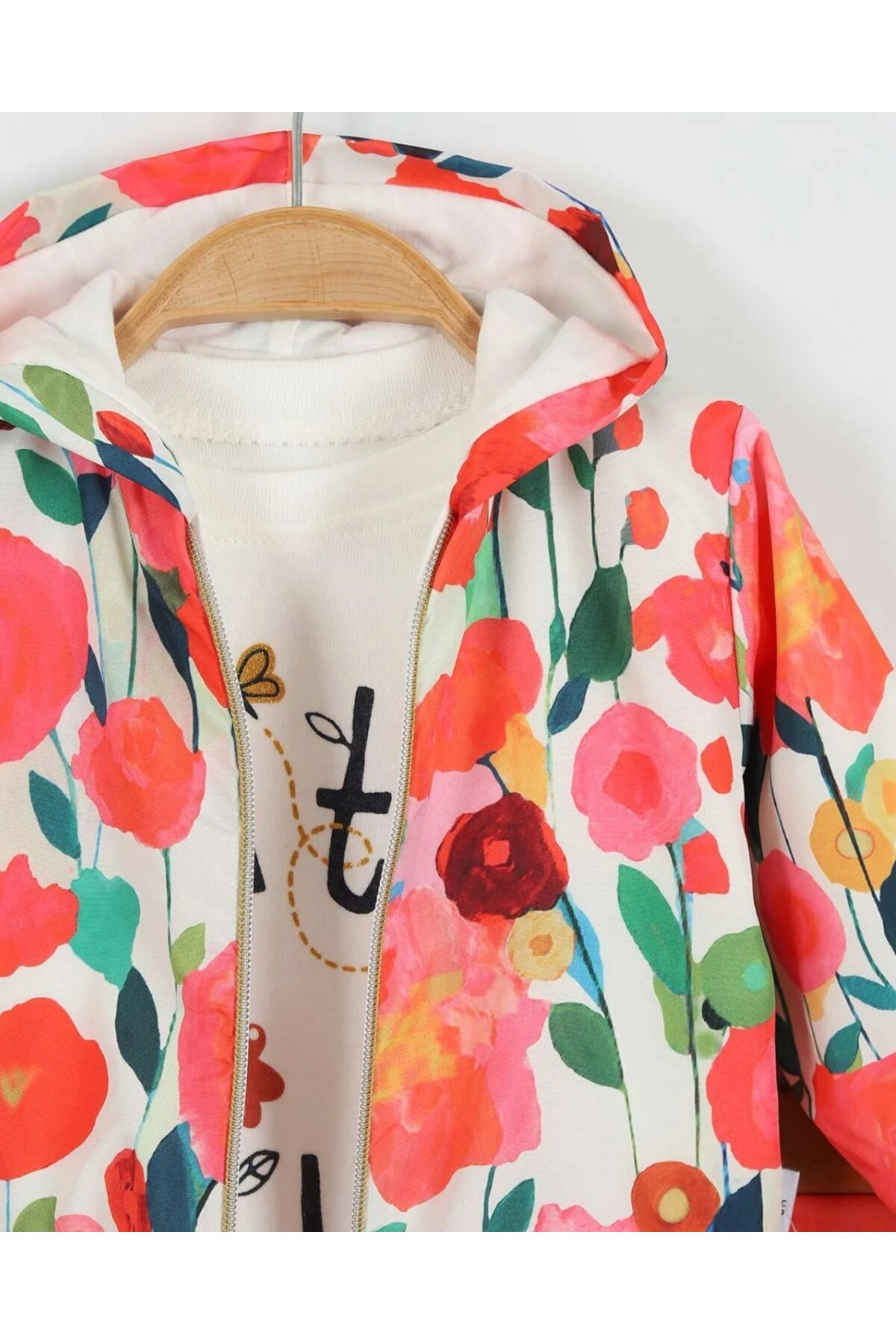 Ege Bebek Kız Bebek Yağmurluklu Kapüşonlu, 3 Parça Mevsimlik Alt Üst Takım l 3-6-9-12-18 Ay fotoğrafı 5 (önizleme)