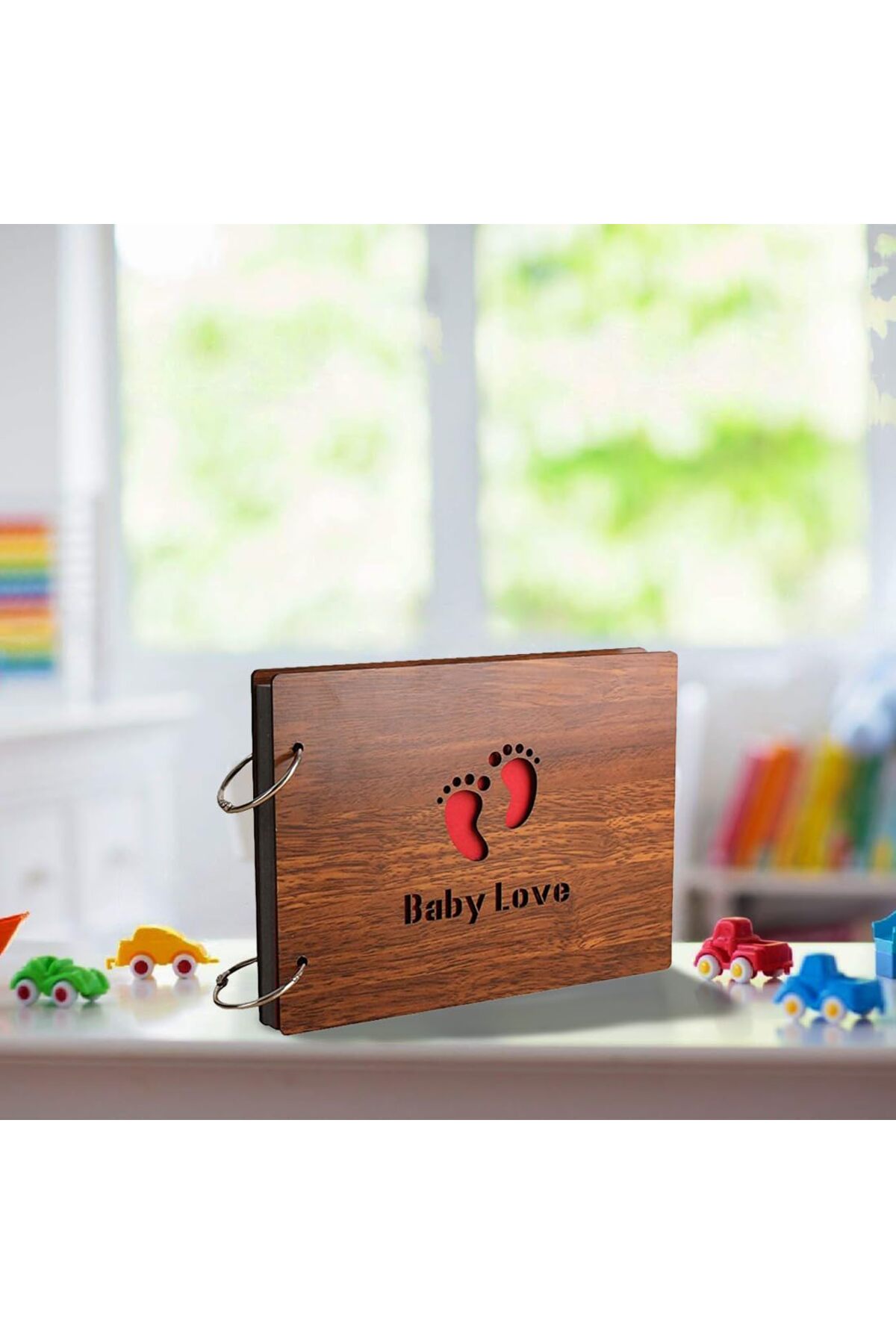 Wolawood Ahşap Baby Love Fotoğraf Albümü Özel Tasarım, Doğal Kapaklı, Bebek Anı Defteri, Hatıra Hediye Albüm fotoğrafı 3 (önizleme)