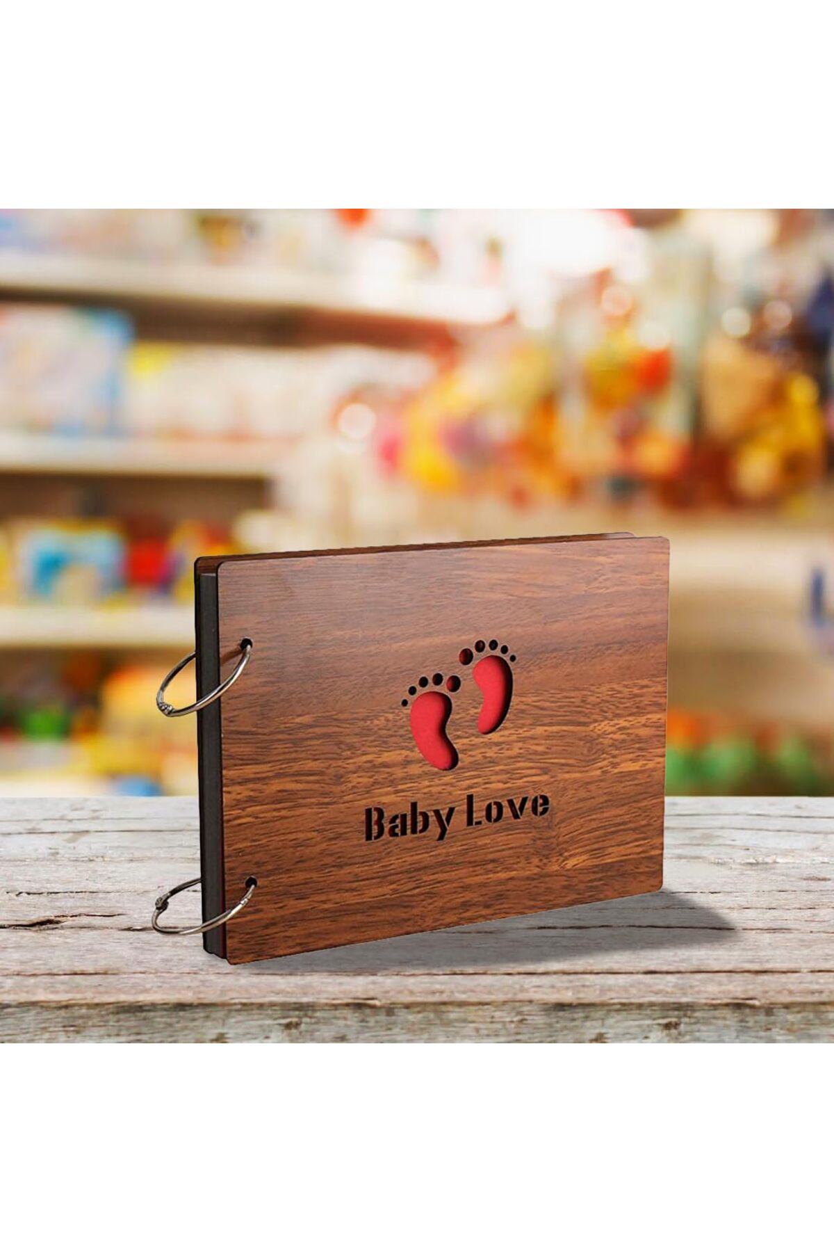 Wolawood Ahşap Baby Love Fotoğraf Albümü Özel Tasarım, Doğal Kapaklı, Bebek Anı Defteri, Hatıra Hediye Albüm fotoğrafı 2 (önizleme)