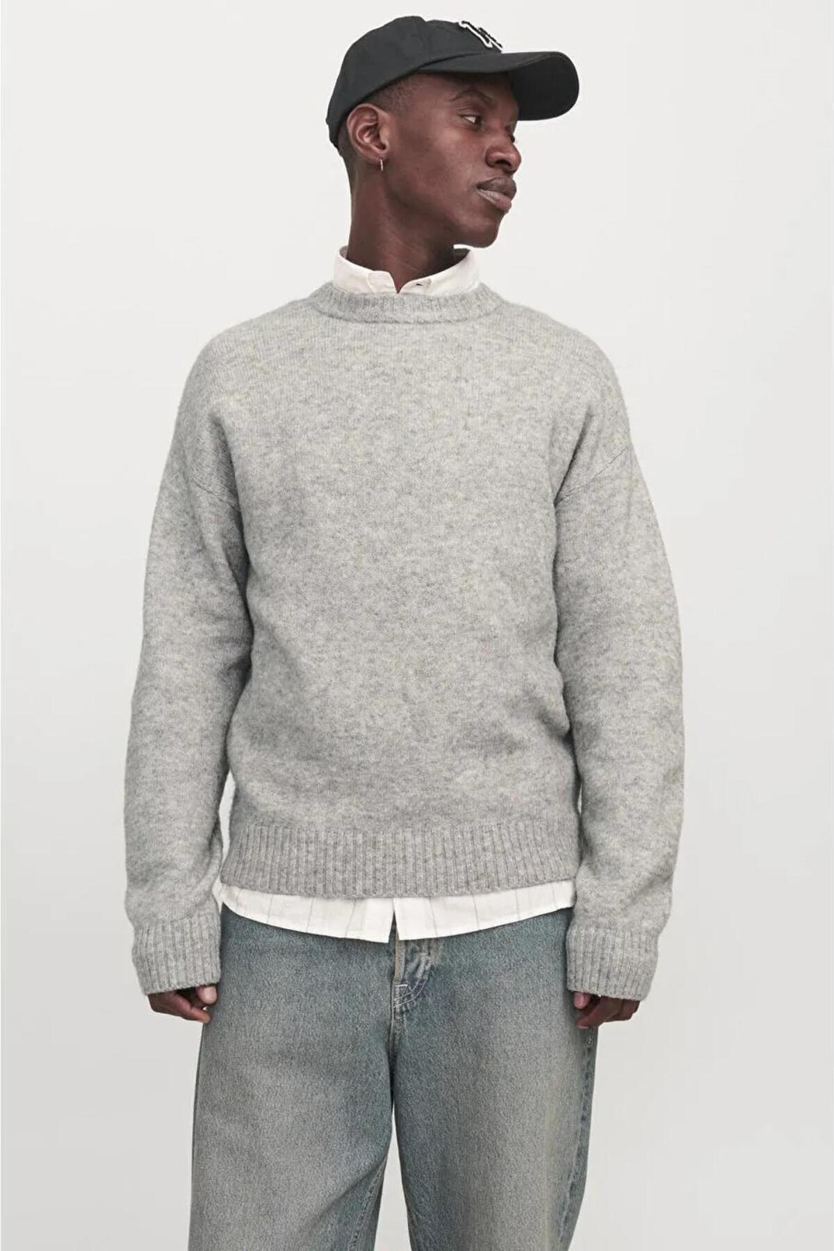 جک اند جونز ژاکت بافتنی ساده Strickpullover Mit Rundhals