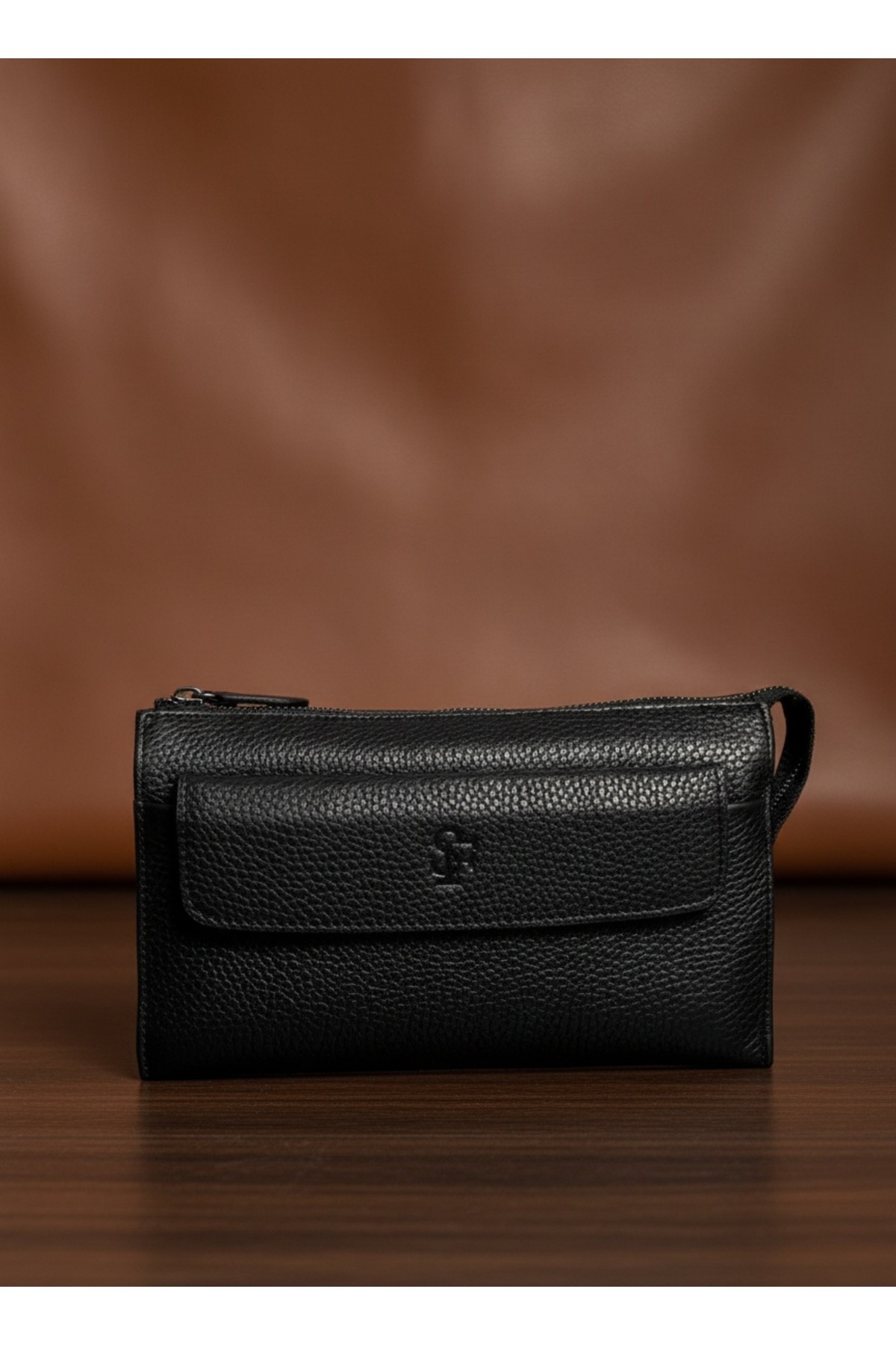 Sergio Ferrari Erkek Deri Clutch El Çantası | Hakiki Deri Şık Günlük ve Ofis Çok Gözlü Kullanım