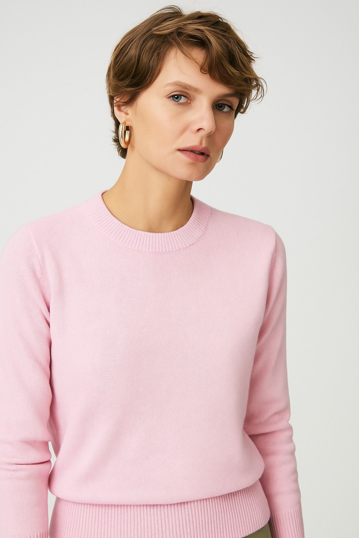 HAKKE  Bisiklet Yaka Oversize Triko KAZAK - Görsel 2