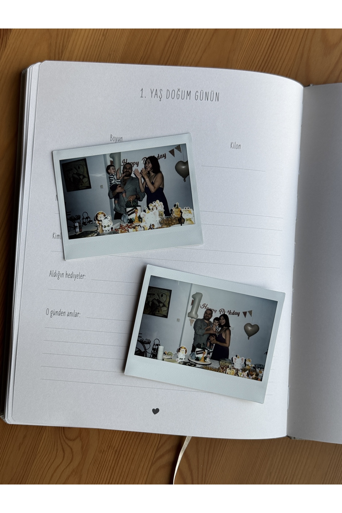 Memories & more Bebek Anı Defteri - Keten Kumaş Kapak & Altın Yaldız Baskılı fotoğrafı 5 (önizleme)