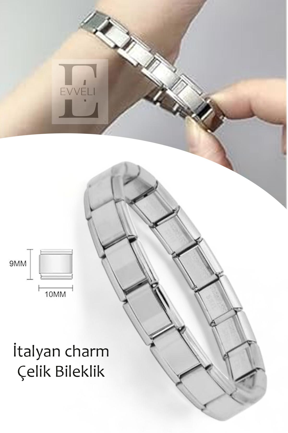 EVVELİ  Erkek Charm Bileklik ve Vegan Deri Siyah Nakit Para Bölmeli Kızaklı Mekanizmalı Cüzdan Kartlık Seti - Görsel 6