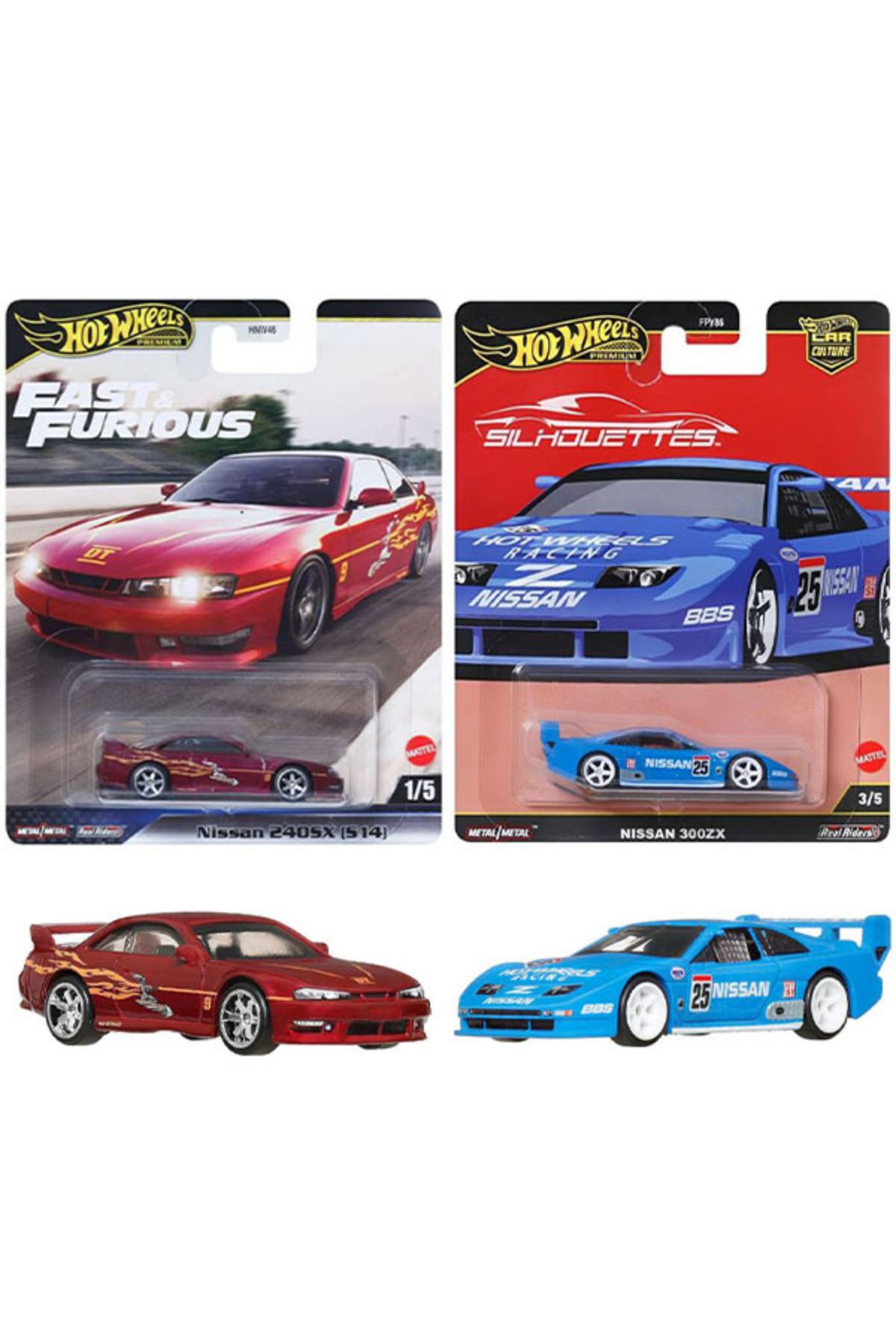 HOT WHEELS Premium Porsche Set - Nissan 240SX (S14) & Nissan 300ZX