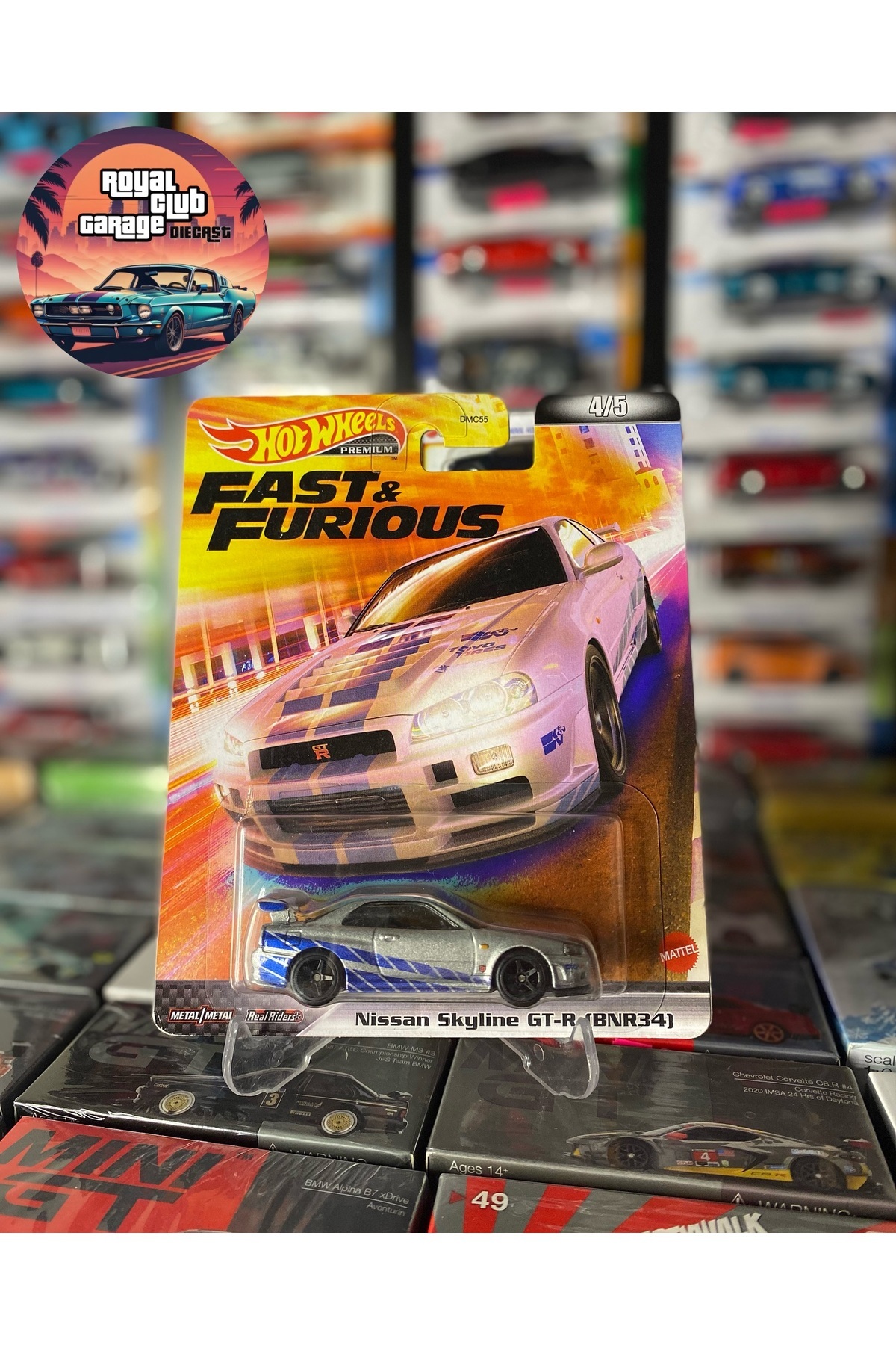 ミニカー FAST&FURIOUS Hotwheels GTR BNR34 Hot Wheels Fast & Furious Temalı Arabalar Nissan Skyline Gt-R
