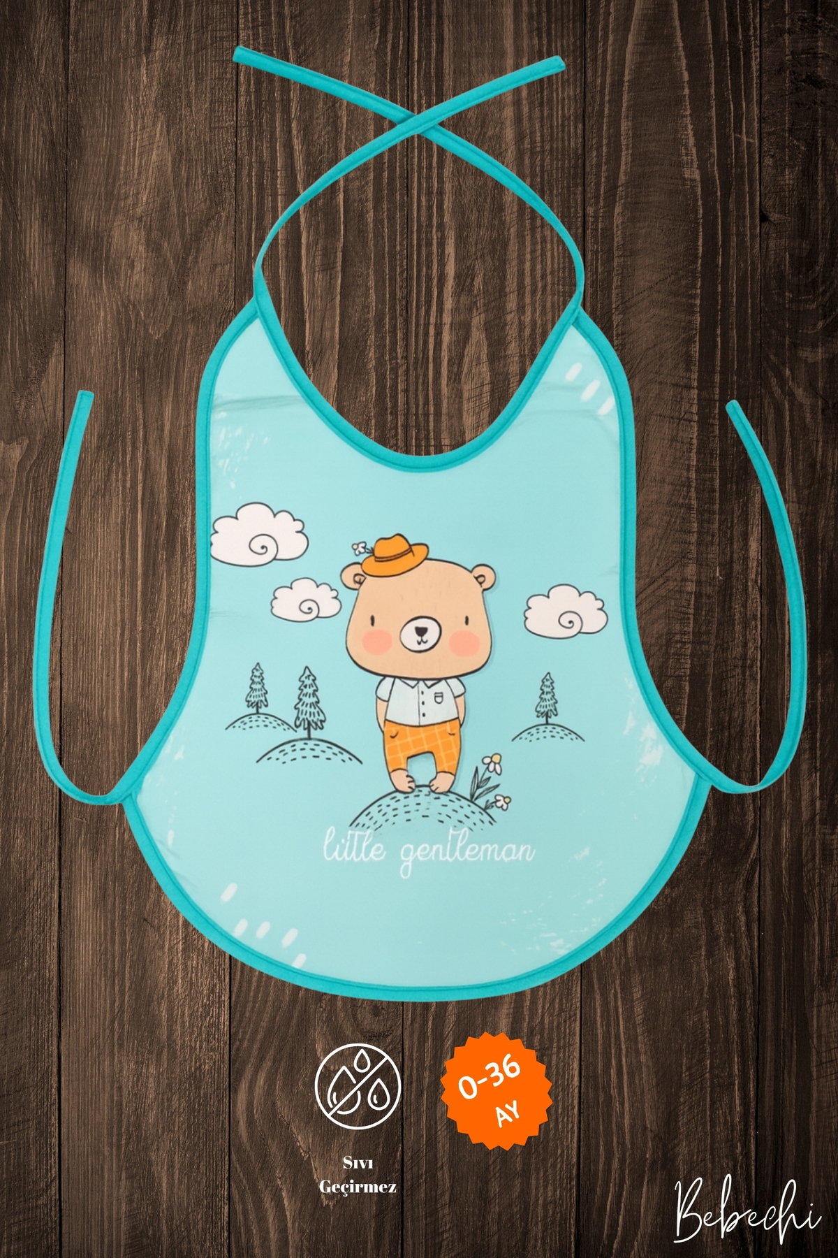 Bebechi 3'Lü Set Baskılı Ekonomik Boy Mix Sıvı Geçirmez Armut Önlük Mama ve Aktivite Önlüğü(0-36 Ay) fotoğrafı 3 (önizleme)