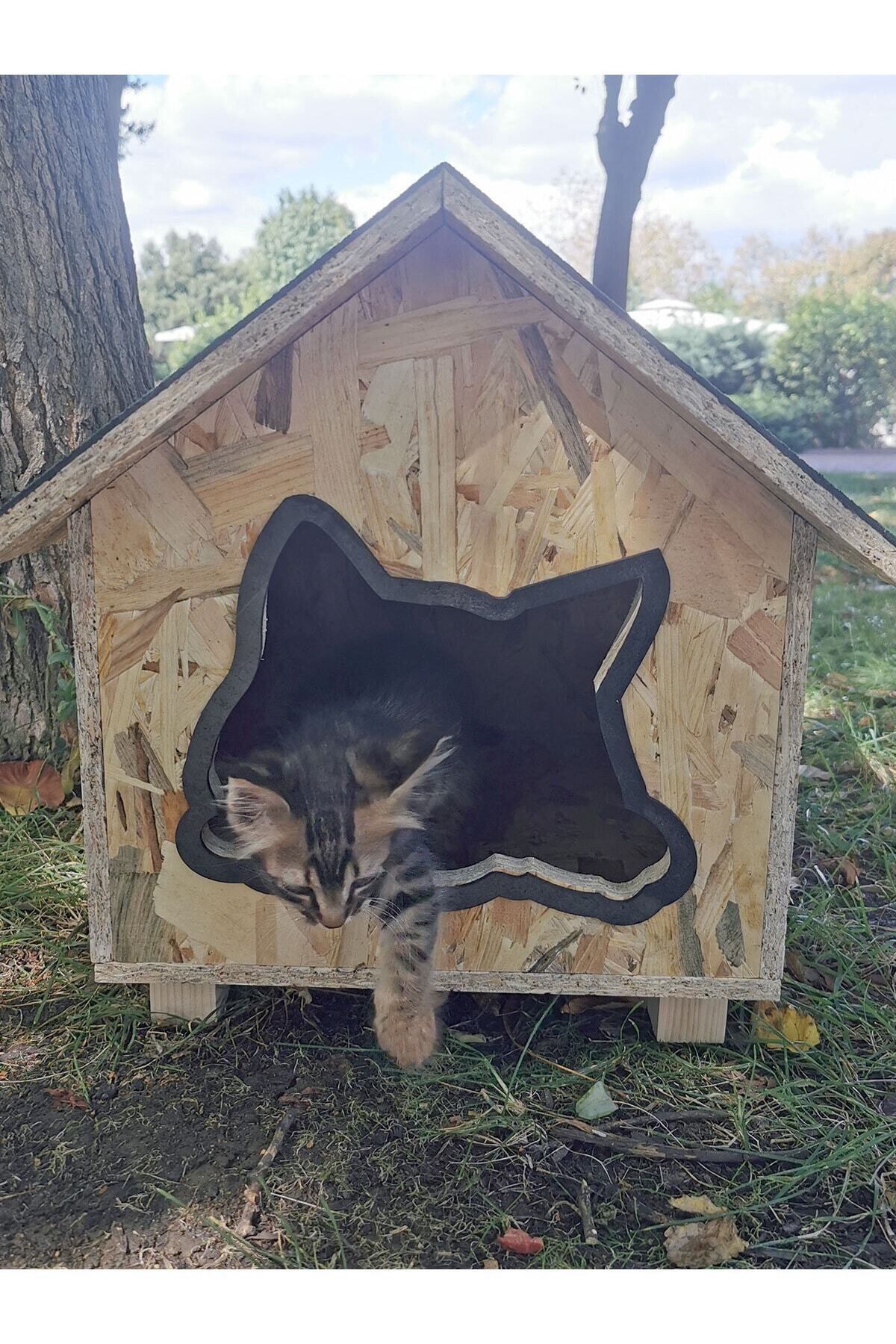 AboutThePerfect Suya dayanıklı şık ahşap kedi kulübesi, kahverengi, dayanıklı ve estetik tasarım