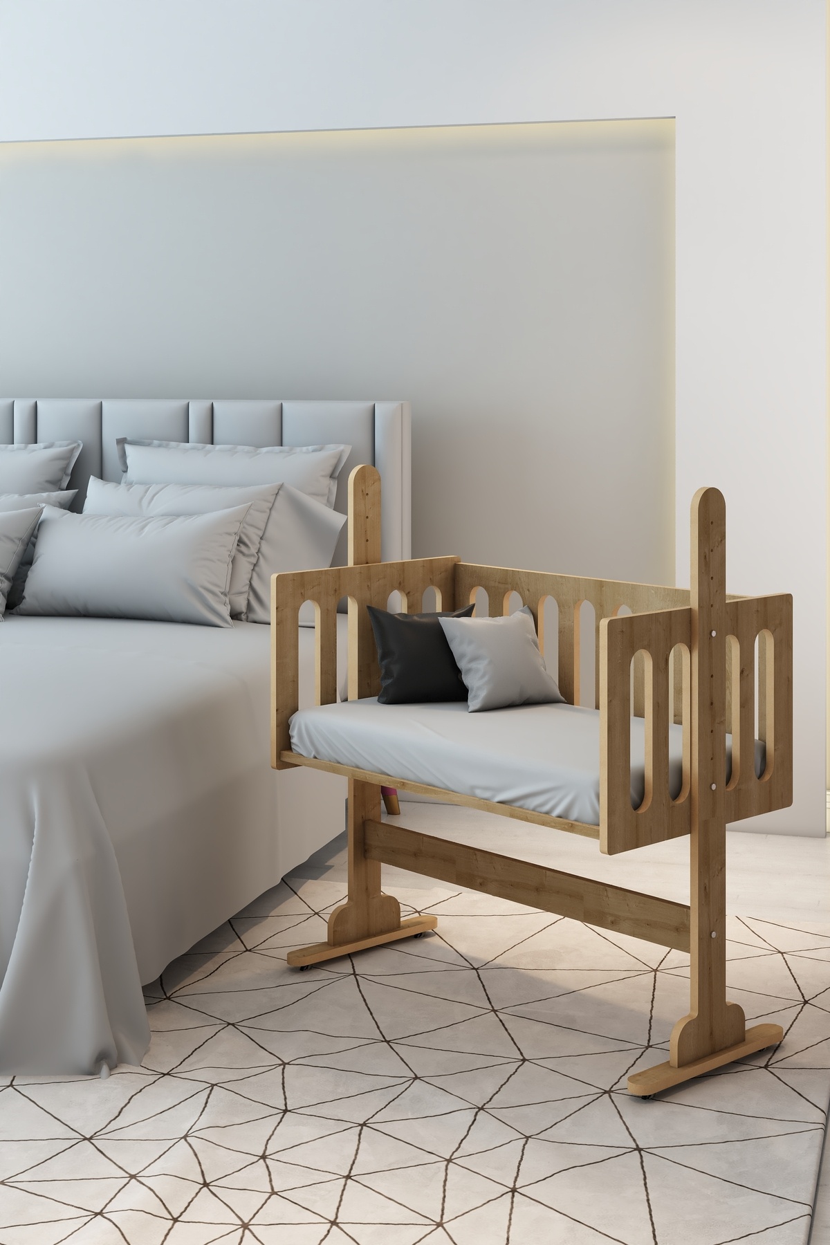 Jest Dekor Konsept Momyside Anne Yanı Beşik Park Yatak Bebek Yatağı