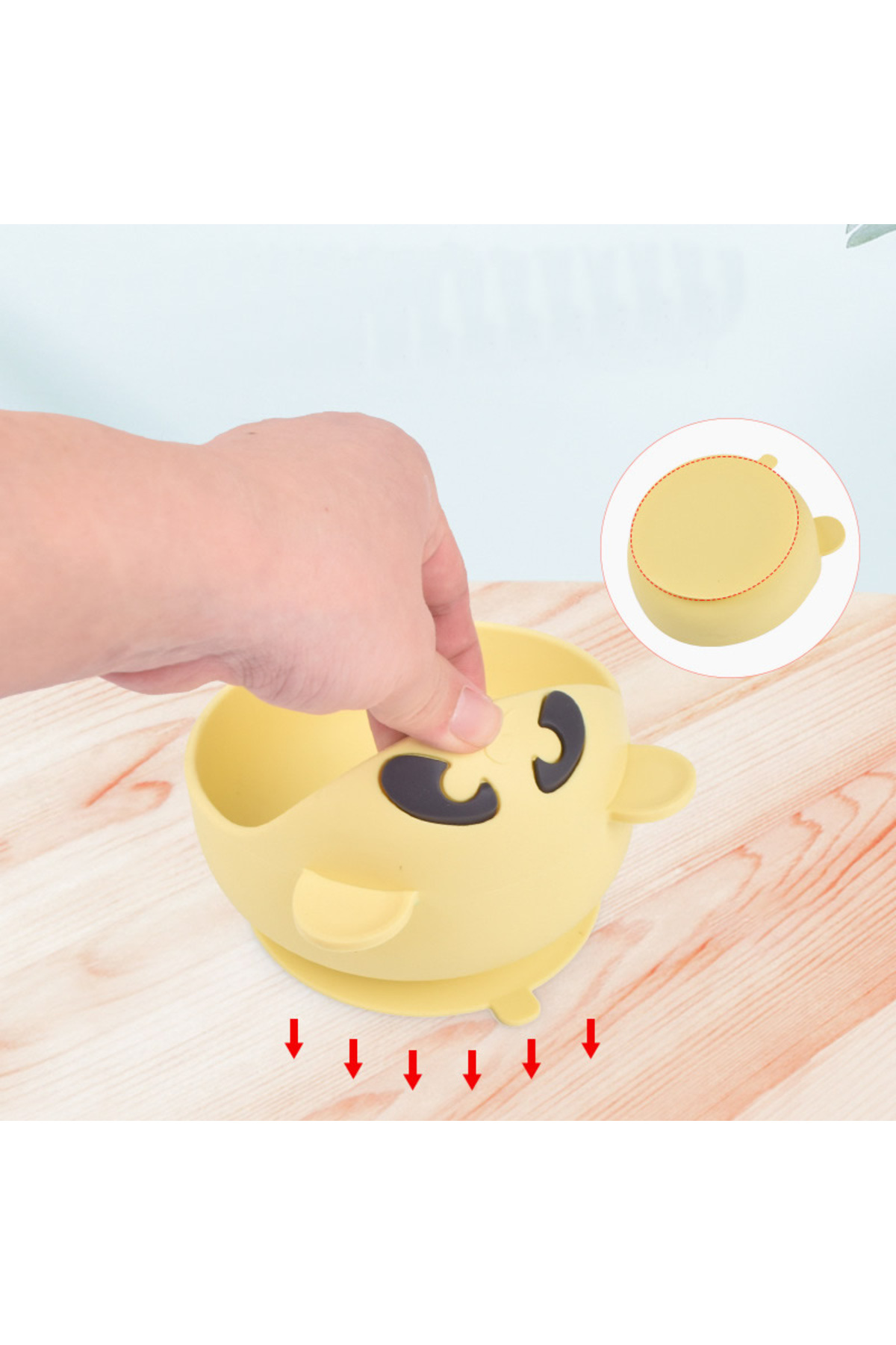 jojobebek Pembe Premium Çocuk Vakumlu Silikon Beslenme Mama Kase, Paslanmaz Çelik Çatal-Kaşık /9+ Ay fotoğrafı 3 (önizleme)