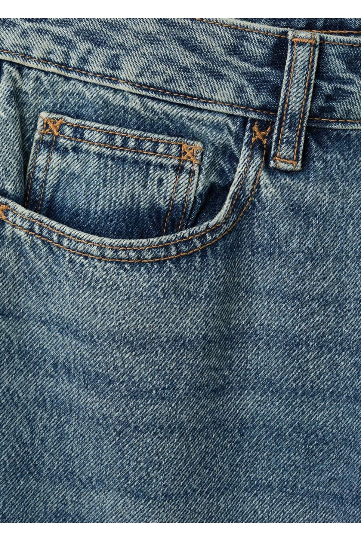 Mango Teen Düz kesimli pamuklu jean pantolon görsel 6