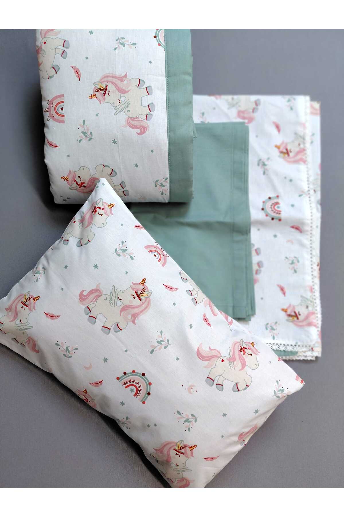 zera collection 4 Parça 100% Organik pamuk Bebek Yorgan Nevresim Takımı bebek seti (Unisex) 3 FARKLI RENK fotoğrafı 2 (önizleme)