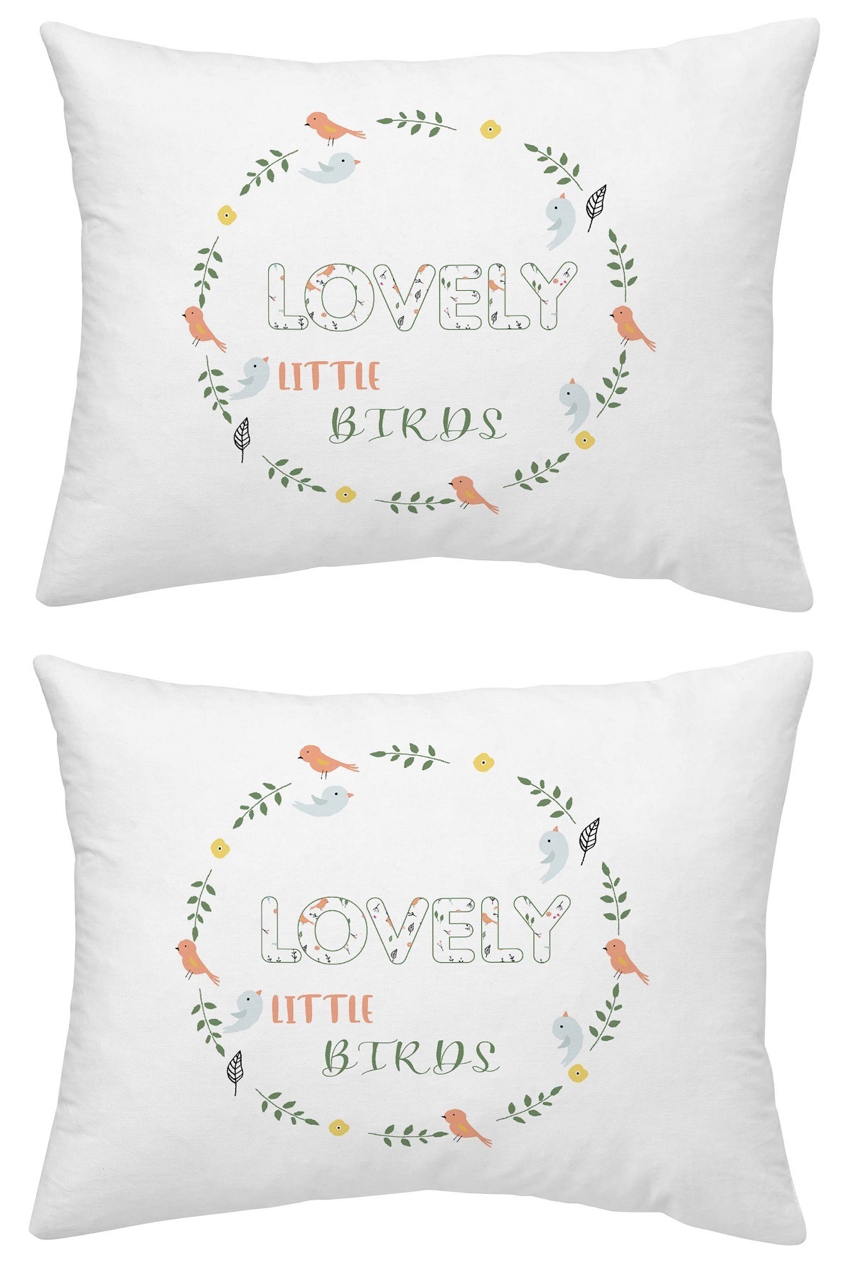 Percent Hundred Cotton 2pcs 35x45 cm Patterned and Plain Dye Baby Pillowcase