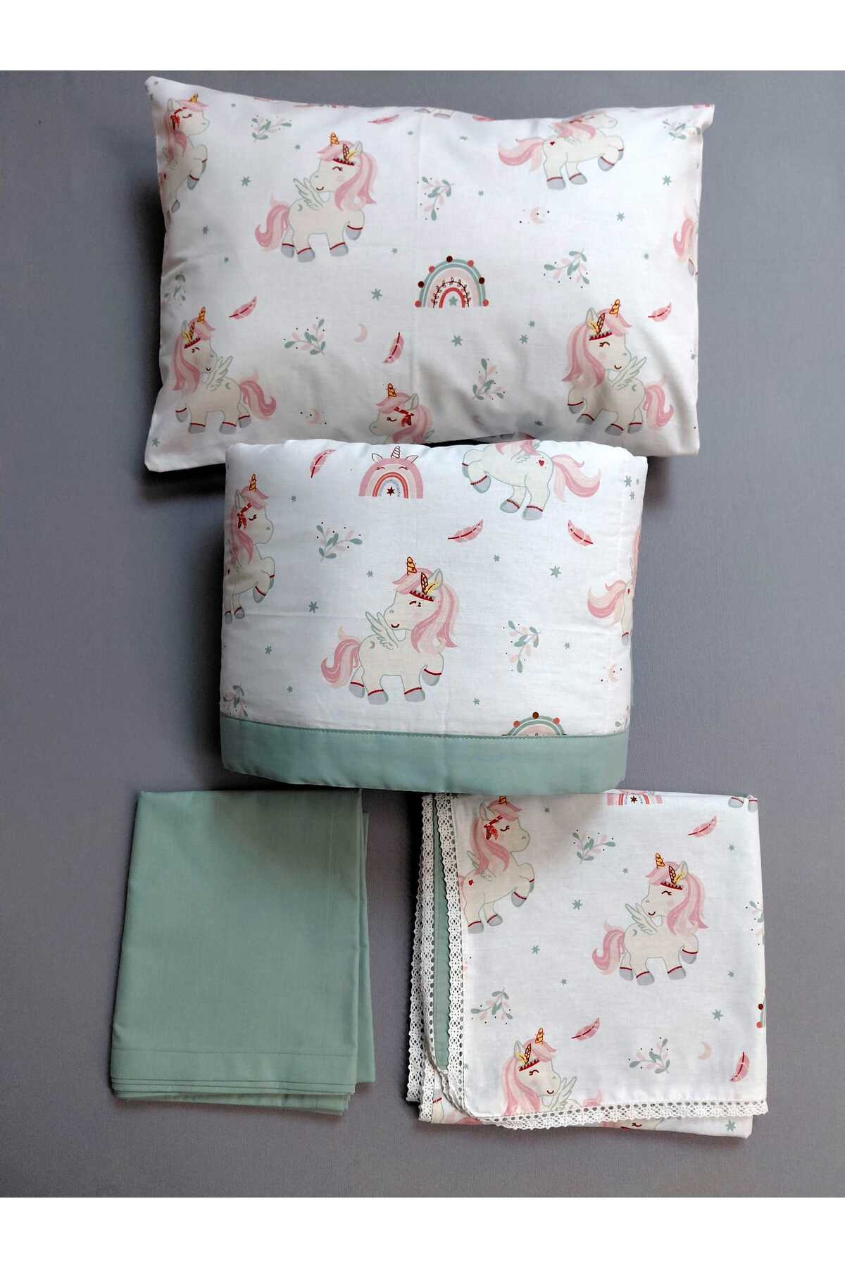 zera collection 4 Parça 100% Organik pamuk Bebek Yorgan Nevresim Takımı bebek seti (Unisex) 3 FARKLI RENK fotoğrafı 6 (önizleme)