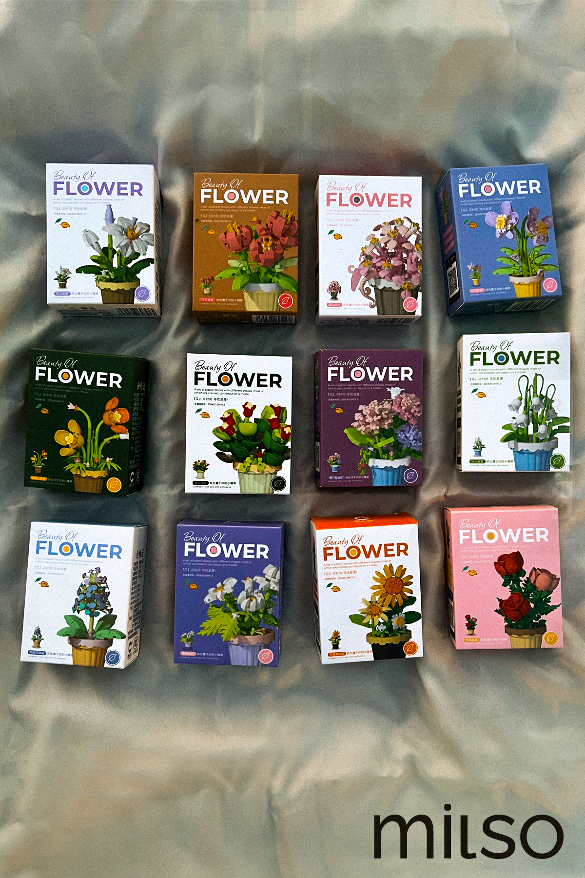 ست بلوک ساختمانی گلداندار – بیش از ۲۶۰ قطعه – مدل گلدان تزئینی رومیزی – ۱ تکه – ۱۲