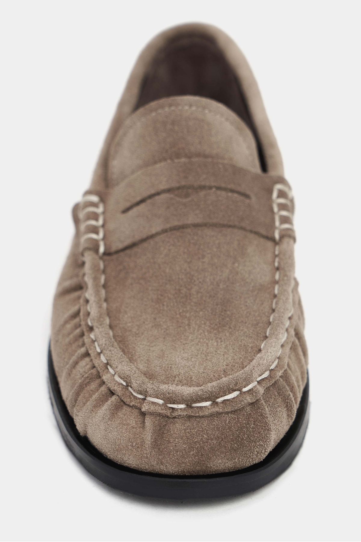 NİŞANTAŞI SHOES  Elisha Rome Bej Hakiki Süet Düz Taban Loafer Kadın Ayakkabı - Görsel 7