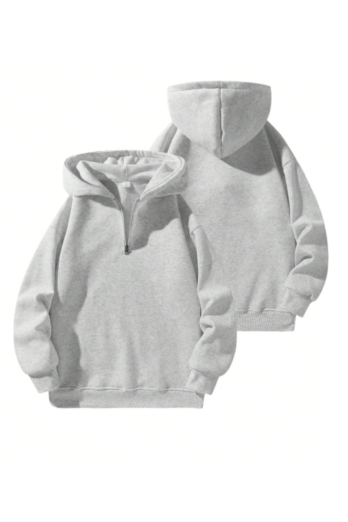 Revasser Unisex Erkek/Kadın YARIM FERMUARLI KAPÜŞONLU Renkli Özel Pamuklu Oversize Sweatshirt