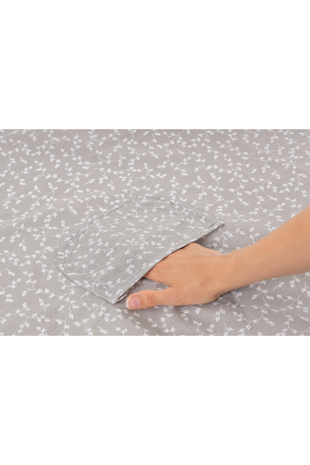 Babyjem Cepli Emzirme Önlüğü Gri Çiçek fotoğrafı 3 (önizleme)