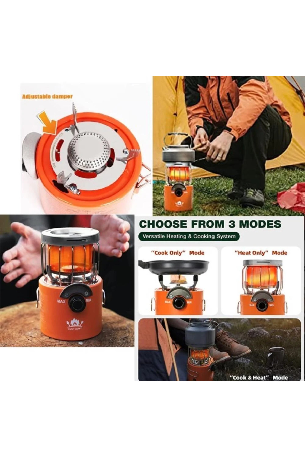 دفاية 2 في 1 ( تدفئة + طبخ\تسخين) للرحلات وللتخييم وللسفر بحجم صغير لسهولة النقل