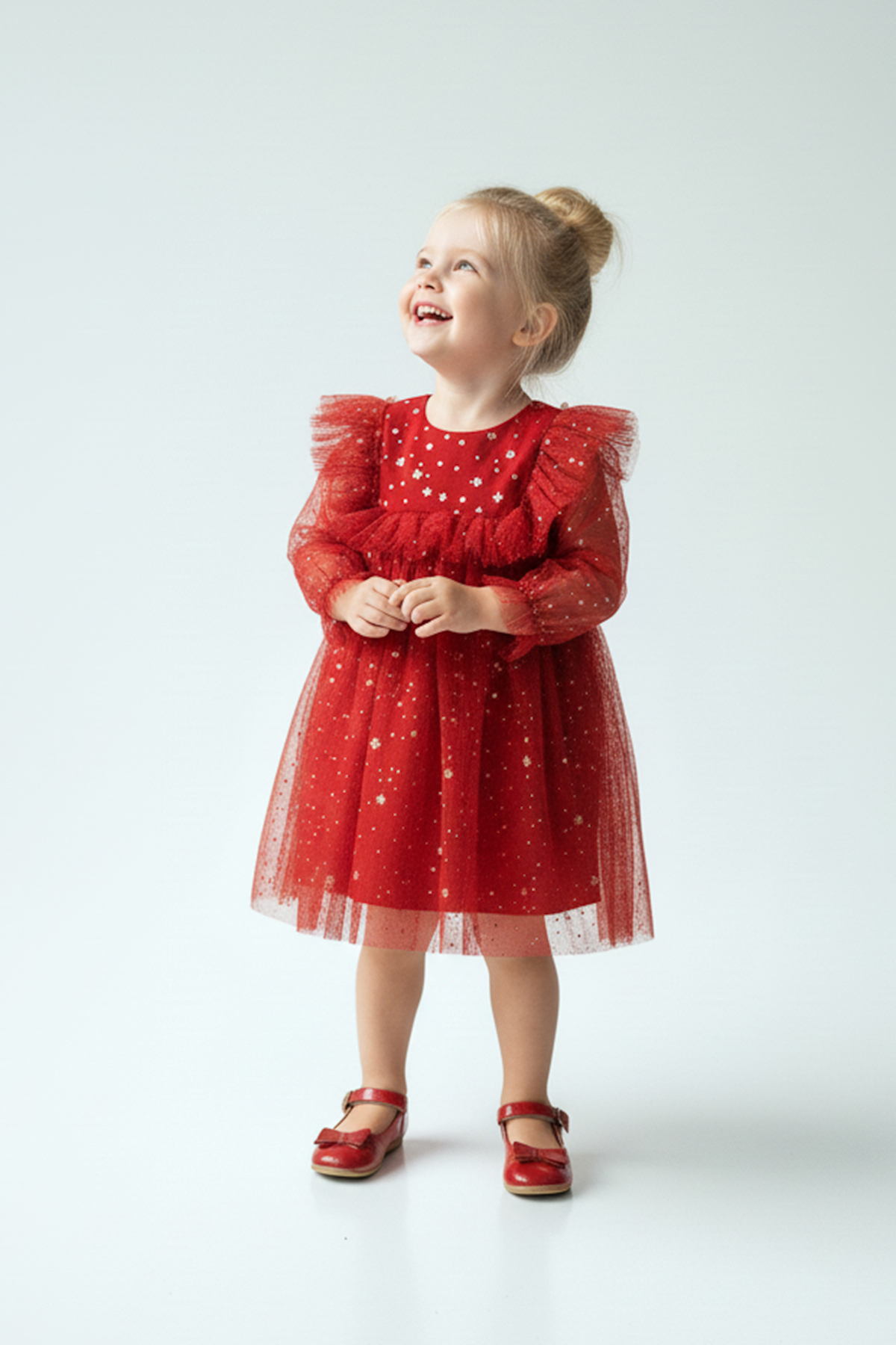 Baby Animals Kız Bebek Elbise Kız Çocuk Elbise Doğum Günü Parti Düğün Elbise Uzun Kollu Astarlı Elbise fotoğrafı 6 (önizleme)