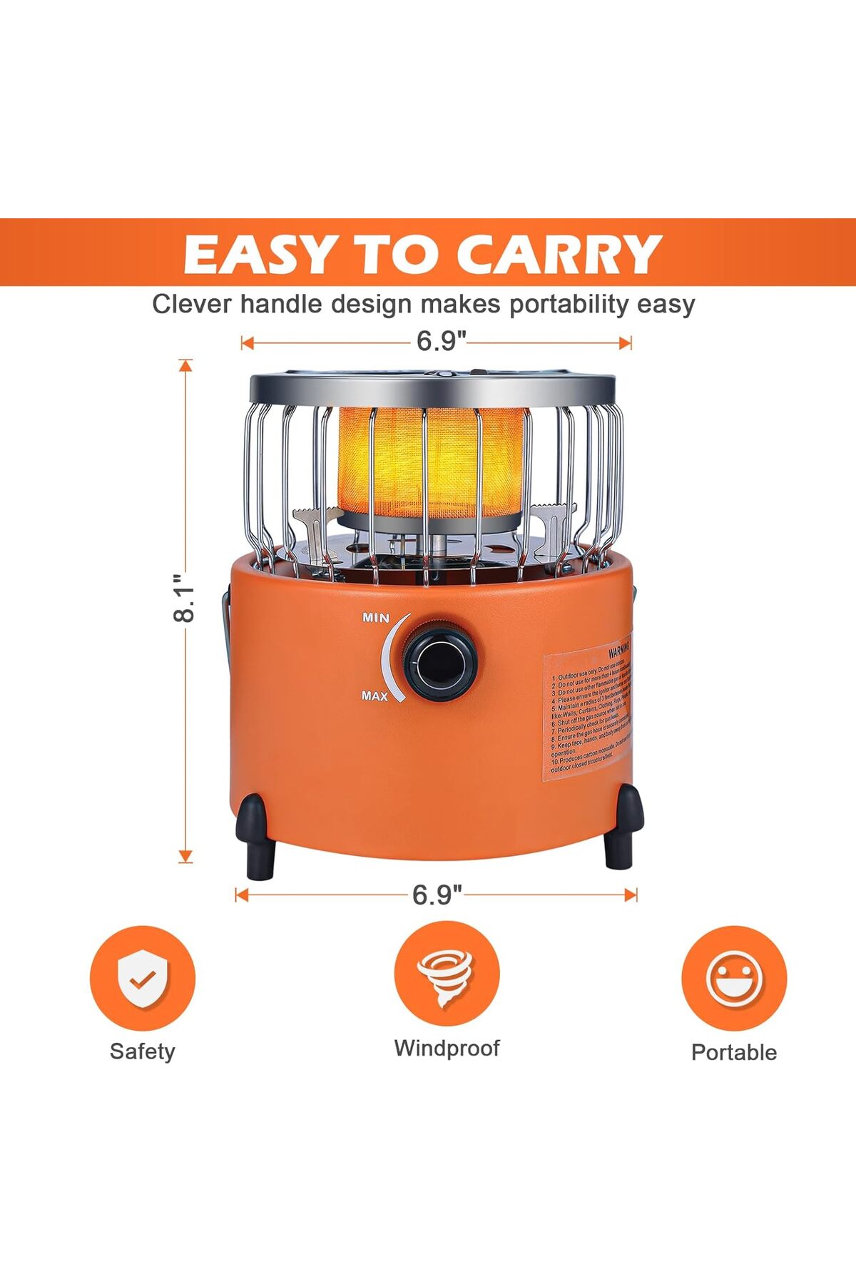 دفاية غاز للرحلات والتخييم 2 في1 ( للتدفئة + للطهي\تسخين\ تحضير مشروبات ساخنة)