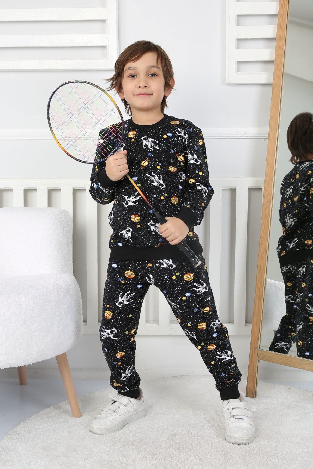 zuzunga İki İplik Cepli Astronot Temalı Erkek Çocuk Pijama Takımı fotoğrafı 7 (önizleme)