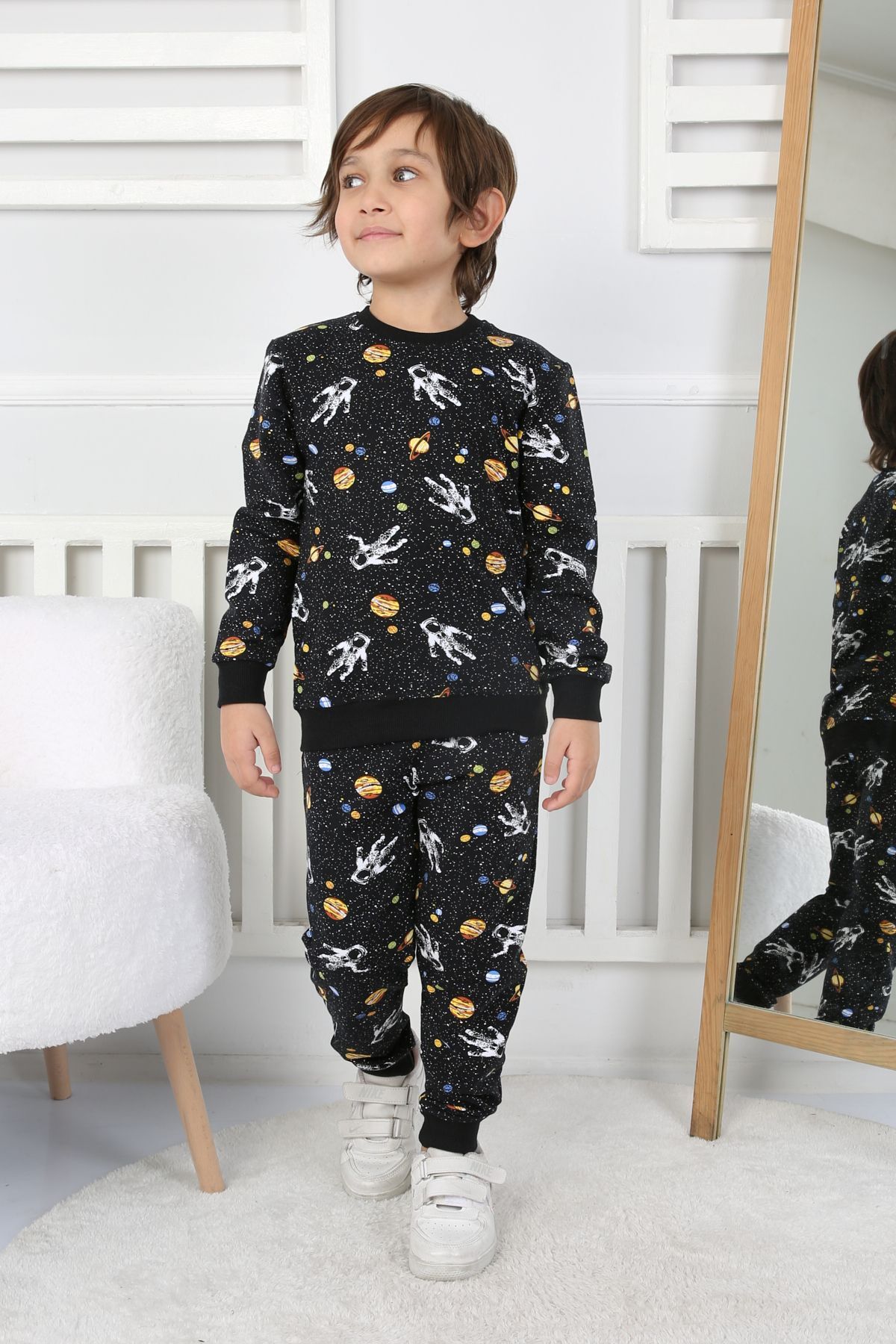 zuzunga İki İplik Cepli Astronot Temalı Erkek Çocuk Pijama Takımı fotoğrafı 5 (önizleme)