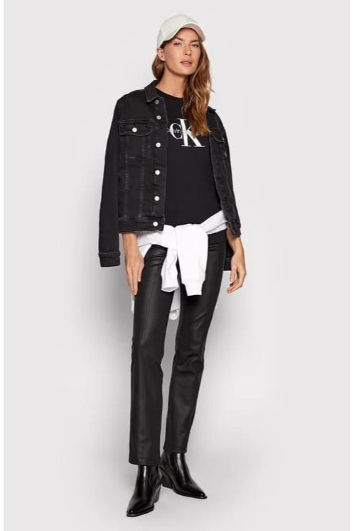 Calvin Klein  Monogram dokuma %100 pamuklu baskılı t-shirt - Görsel 3