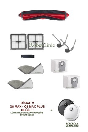 Roboclinic Roborock Q8 Max Pro Plus (2025 Model!!) Uyumlu Yedek Toz Torbası F...