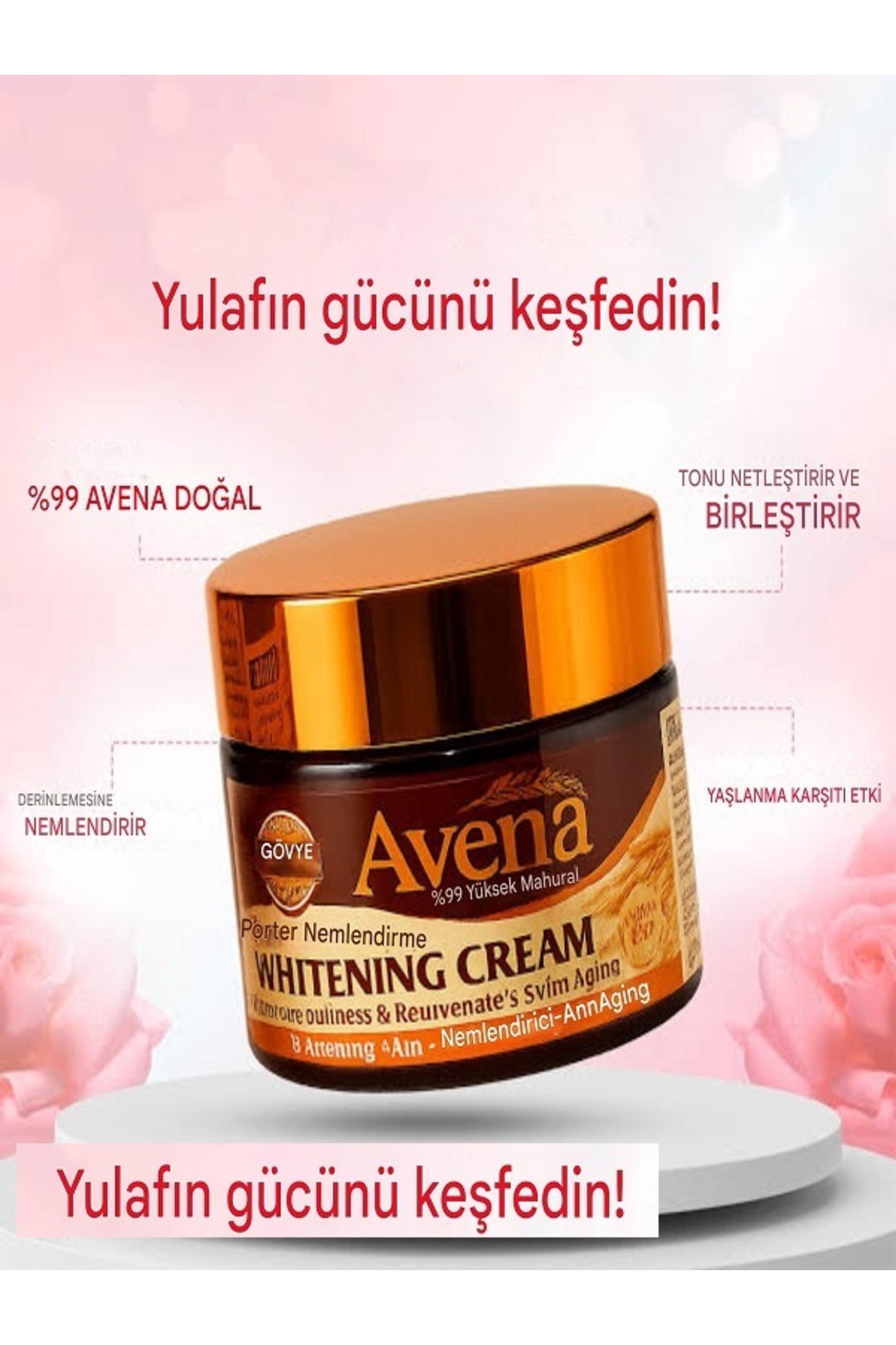 Doğal Yulaf Özü Kremi Onarıcı Yaşlanma Karşıtı Cilt Beyazlatıcı Derin Leke kusur Onarıcı Krem 55 Gr — SFFSDF5530
