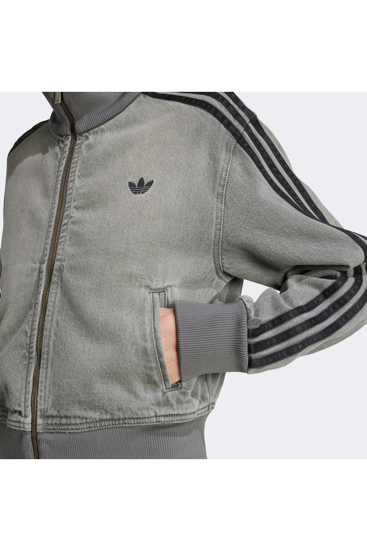 adidas  Adicolor Denim Kadın Gri Kot Hırka - Görsel 4