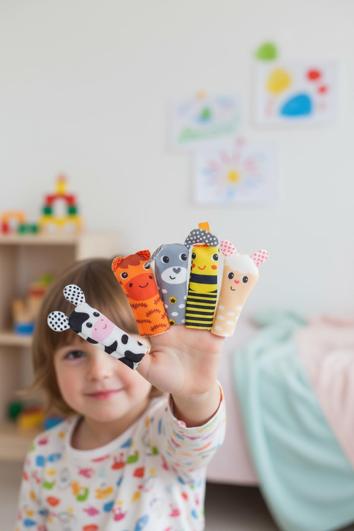 hak-iş oyuncak 5’li Parmak Kuklası Seti – Hayvan Figürlü Finger Puppets