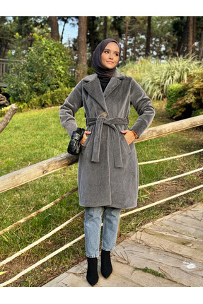 BEMS Gold Düğmeli Kürklü Kaban