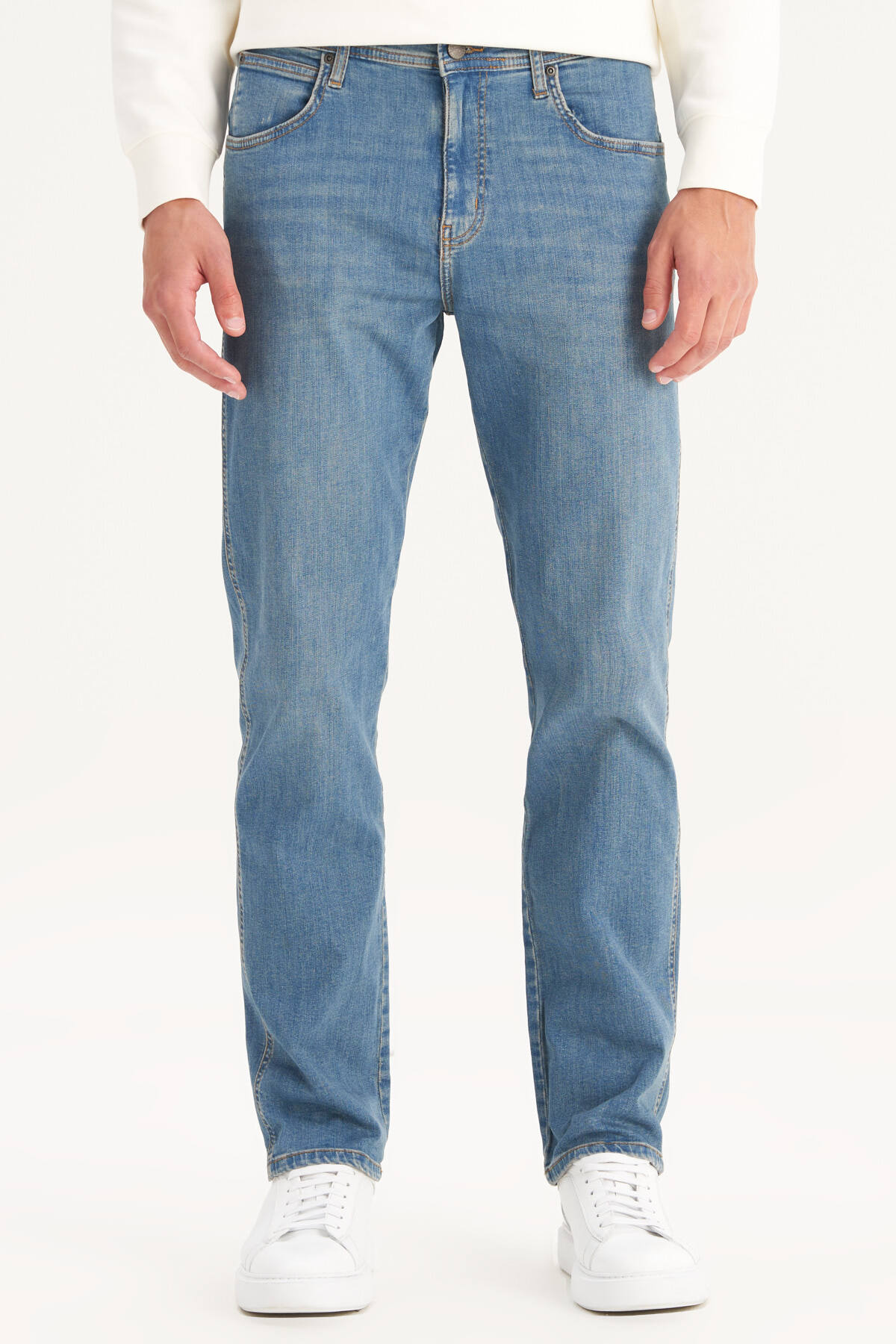 Wrangler  Straight Fit Düz Kesim Normal Bel Arizona Yeşil Pamuklu Esnek Pantolon - Görsel 2