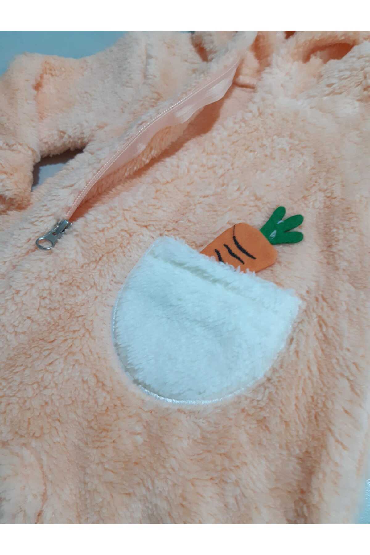 Sönmez Baby HAVUÇ CEPTE TAVŞAN WELSOFT KIŞLIK FERMUARLI KIZ BEBE TULUM fotoğrafı 2 (önizleme)