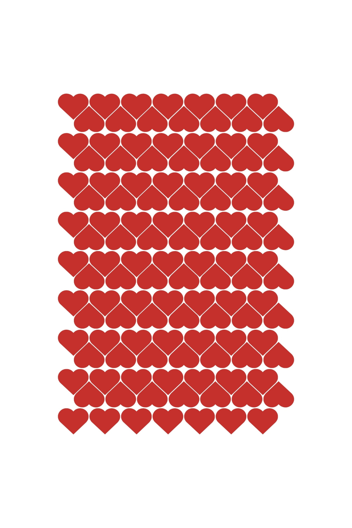 Bimotif 119 adet şerit kalp sticker, 2cm (1 sayfa)