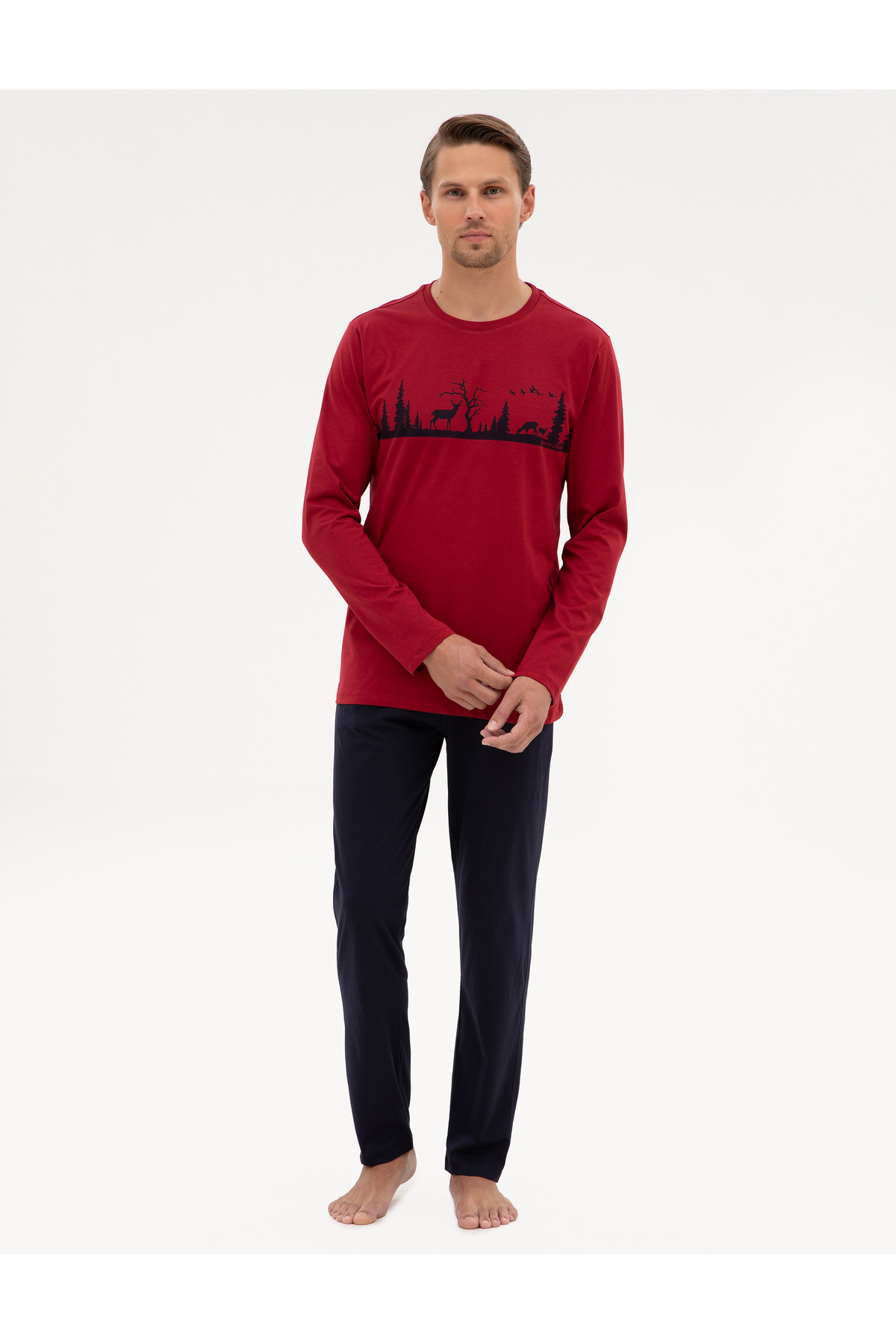 پیر کاردین ست لباس خواب شرابی 50322636-900