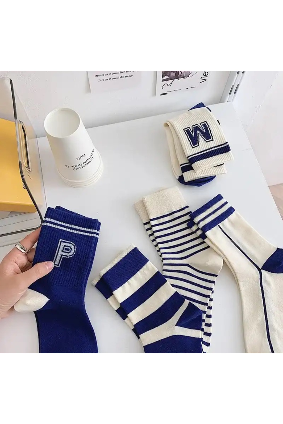 H&N Socks 5 Çift Ekonomik Paket Unısex Kolej Tenis Çorap görsel 3