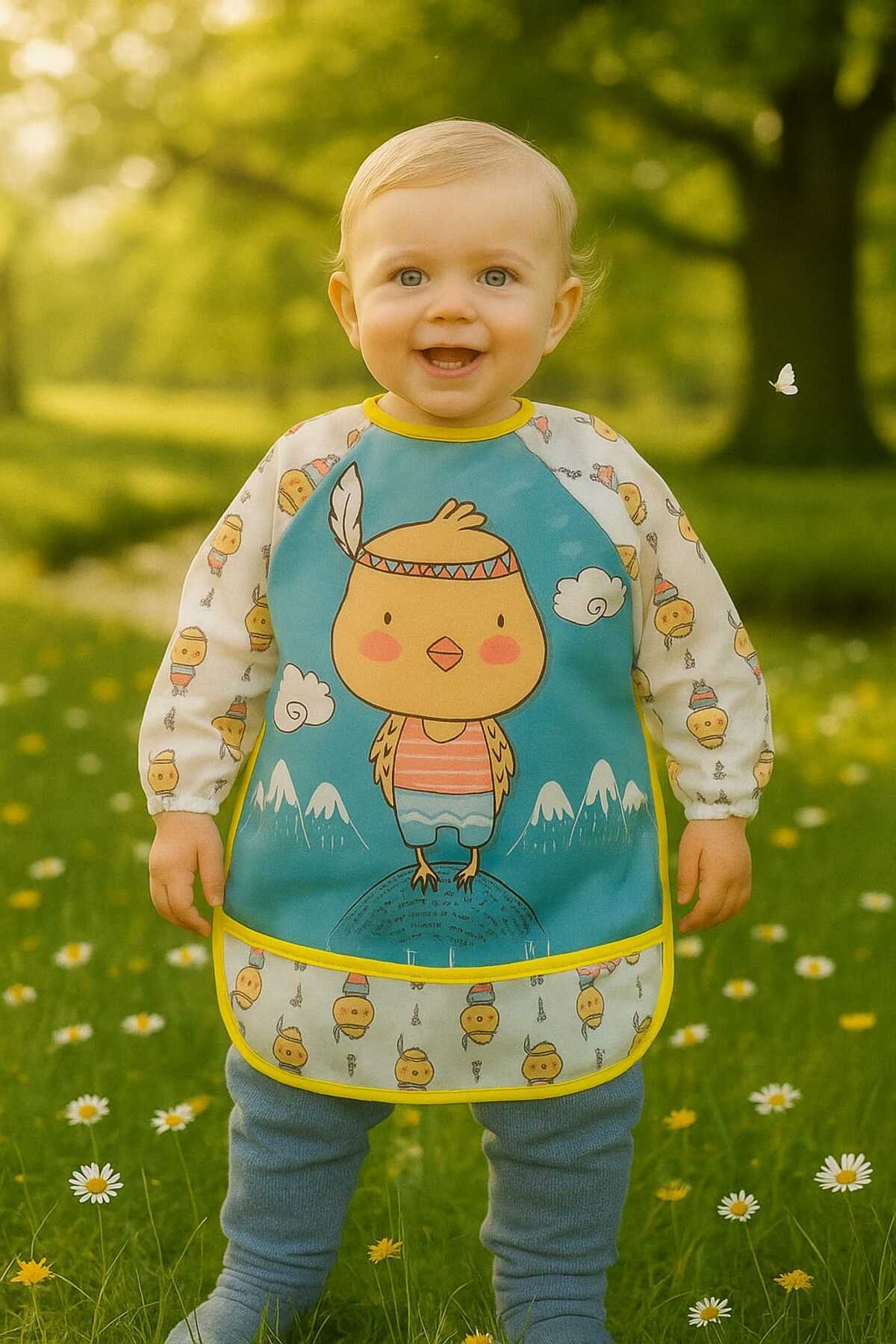 Bebechi Laura Baby Uzun Kollu Sıvı Geçirmez Mama ve Aktivite Önlüğü