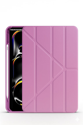 TEKNETSTORE İpad Pro 11 M4 M5 2024 2025 11 Inç Kılıf Kalem Bölmeli Stadlı Uyk...