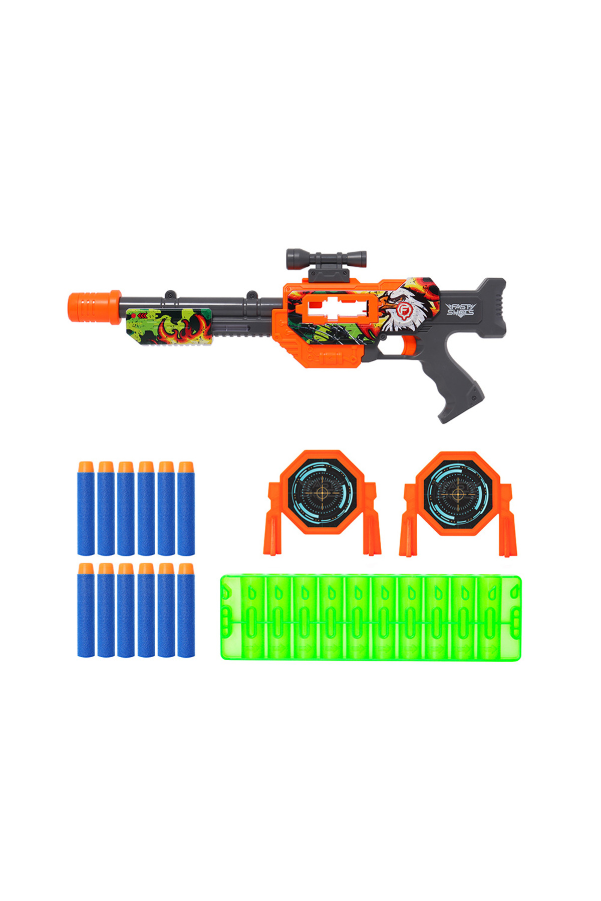 Mega Fast Shots Zephyr Xtreme 12'li Dürbünlü Dart Atan Tabanca