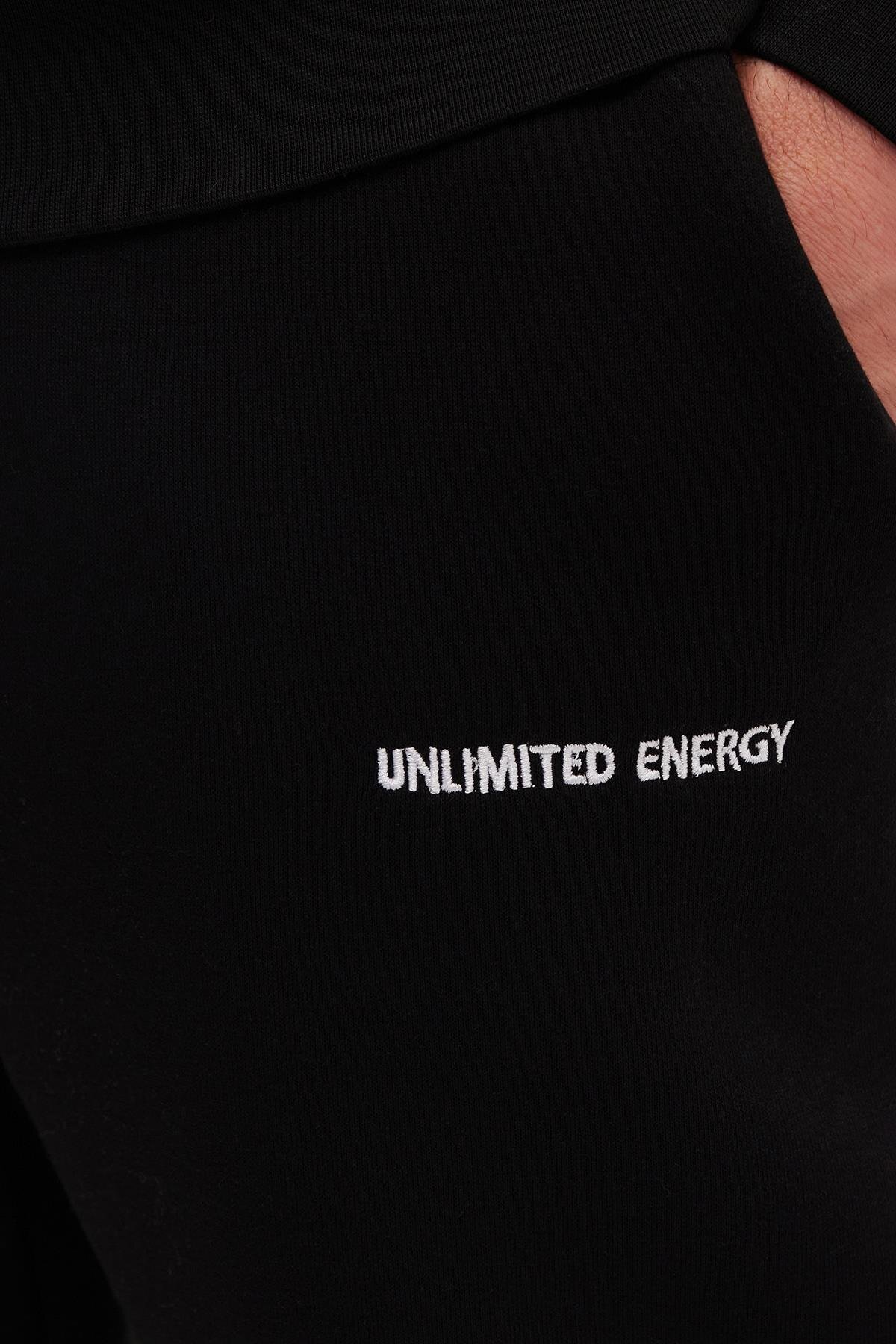 Tudors  Erkek Relax Fit Pamuklu 3 İplik Yumuşak Dokulu İçi Polarlı Bisiklet Yaka Siyah Eşofman Takımı - Görsel 7