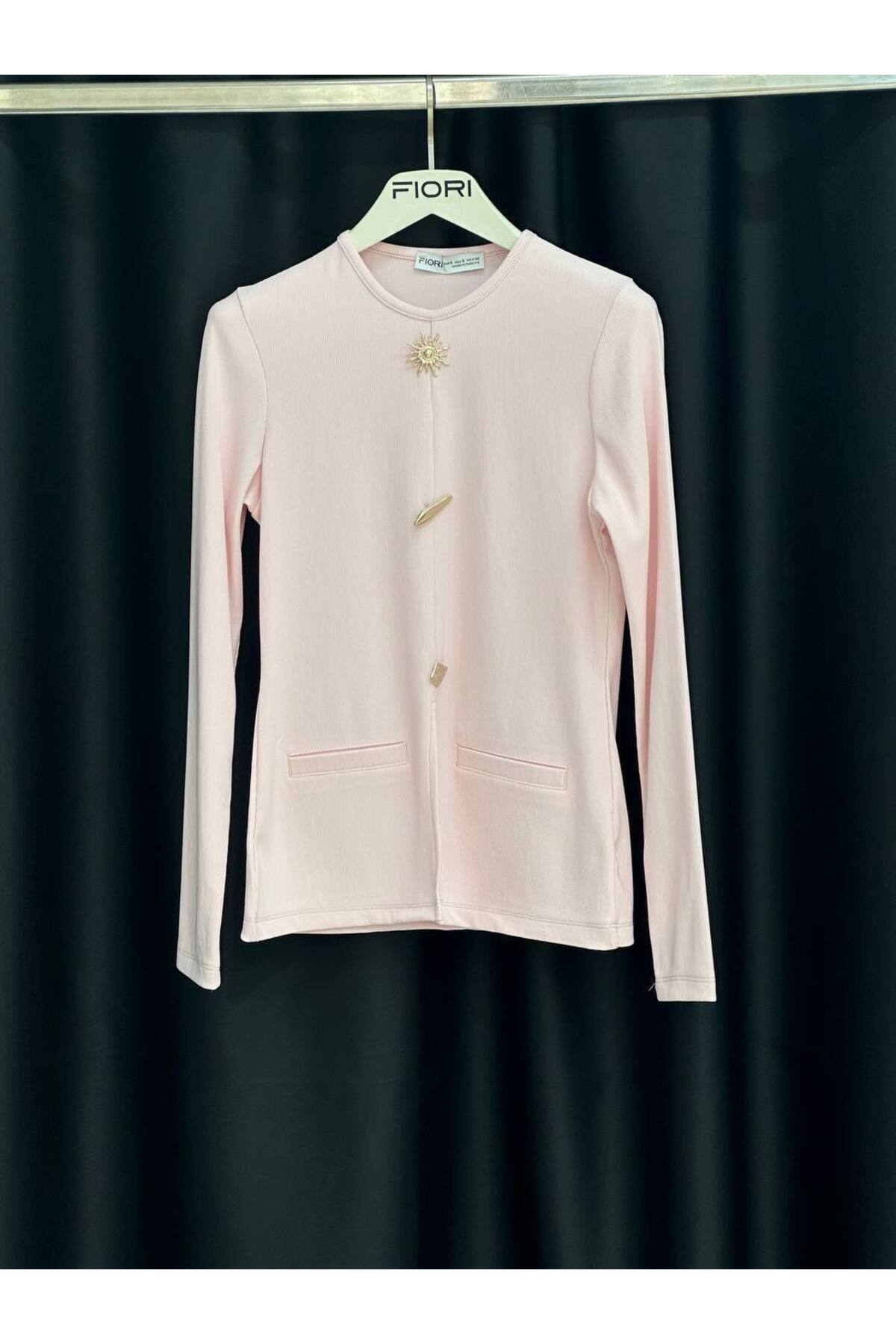 FioriModa Drapeli Güneş Aksesuarlı Uzun Kollu Bluz