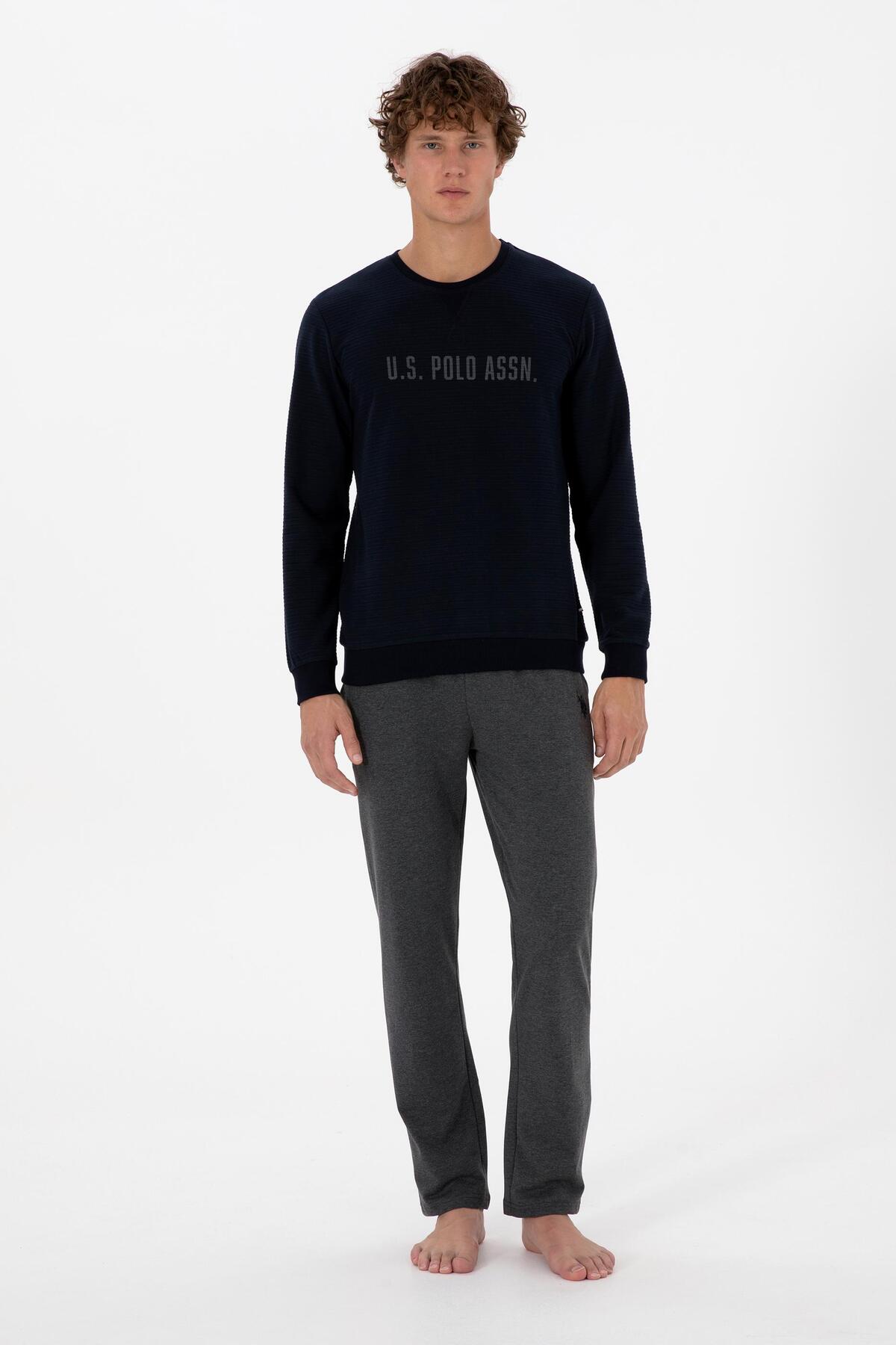 یو اس پولو ست لباس خواب مردانه یقه گرد آستین بلند S26934، پارچه راحت