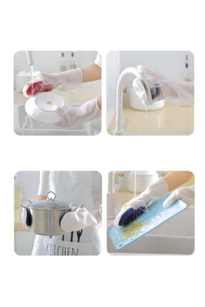 AYS DEKOR (2 Adet) Silikon Bulaşık Yıkama Eldiveni