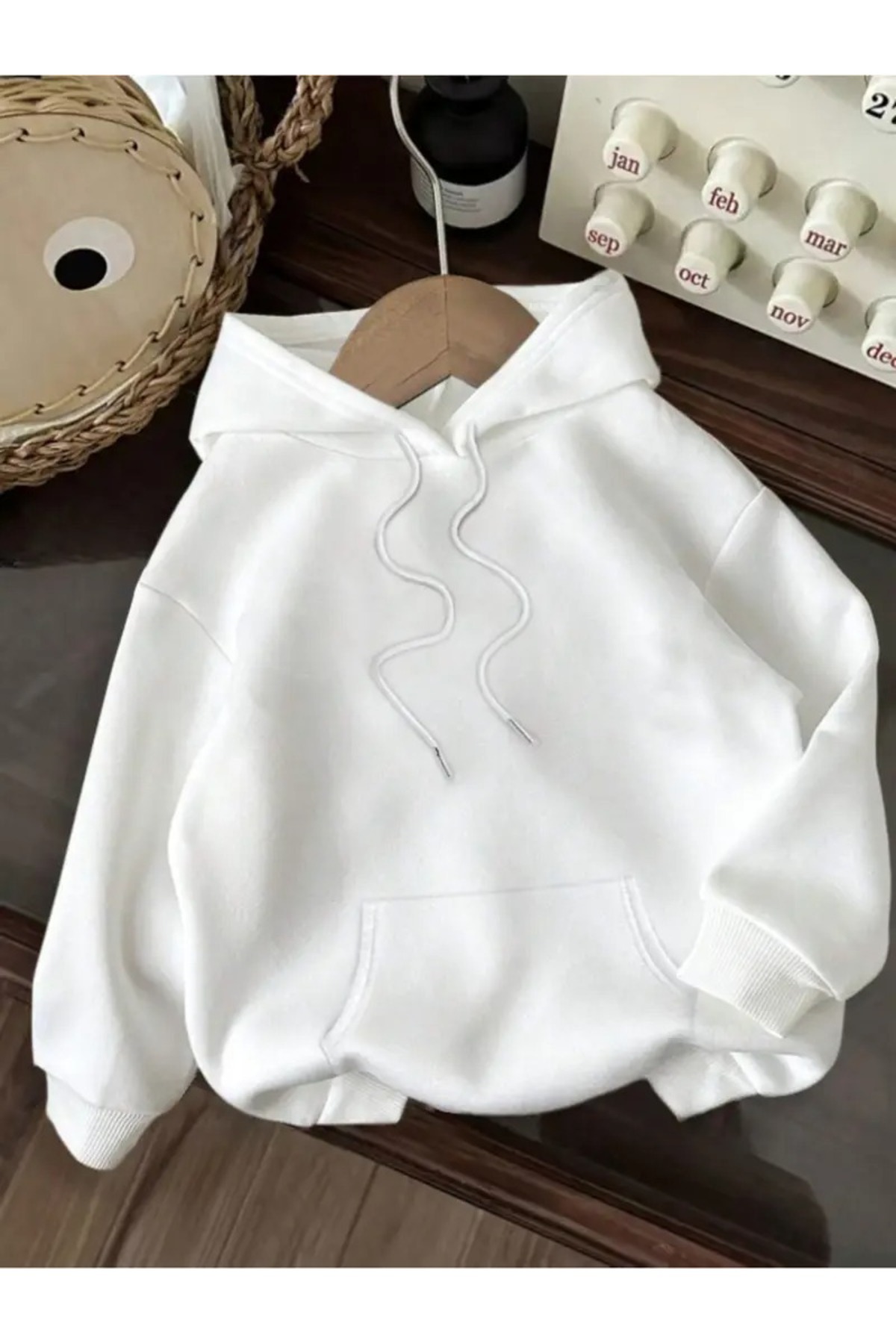 CLASİVA Kapuşonlu Sweatshirt 3iplik Rahat Şık Tasarım Oversize Unisex Yeni Sezon Baskısız Yazısız Sade